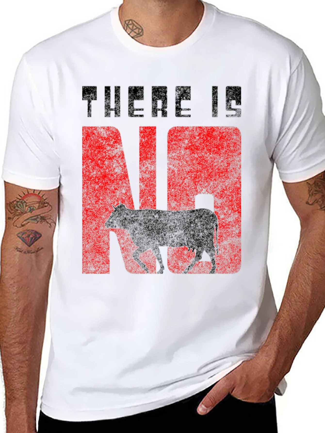 Black There Is No Cow Funny Graphic Tee view 8