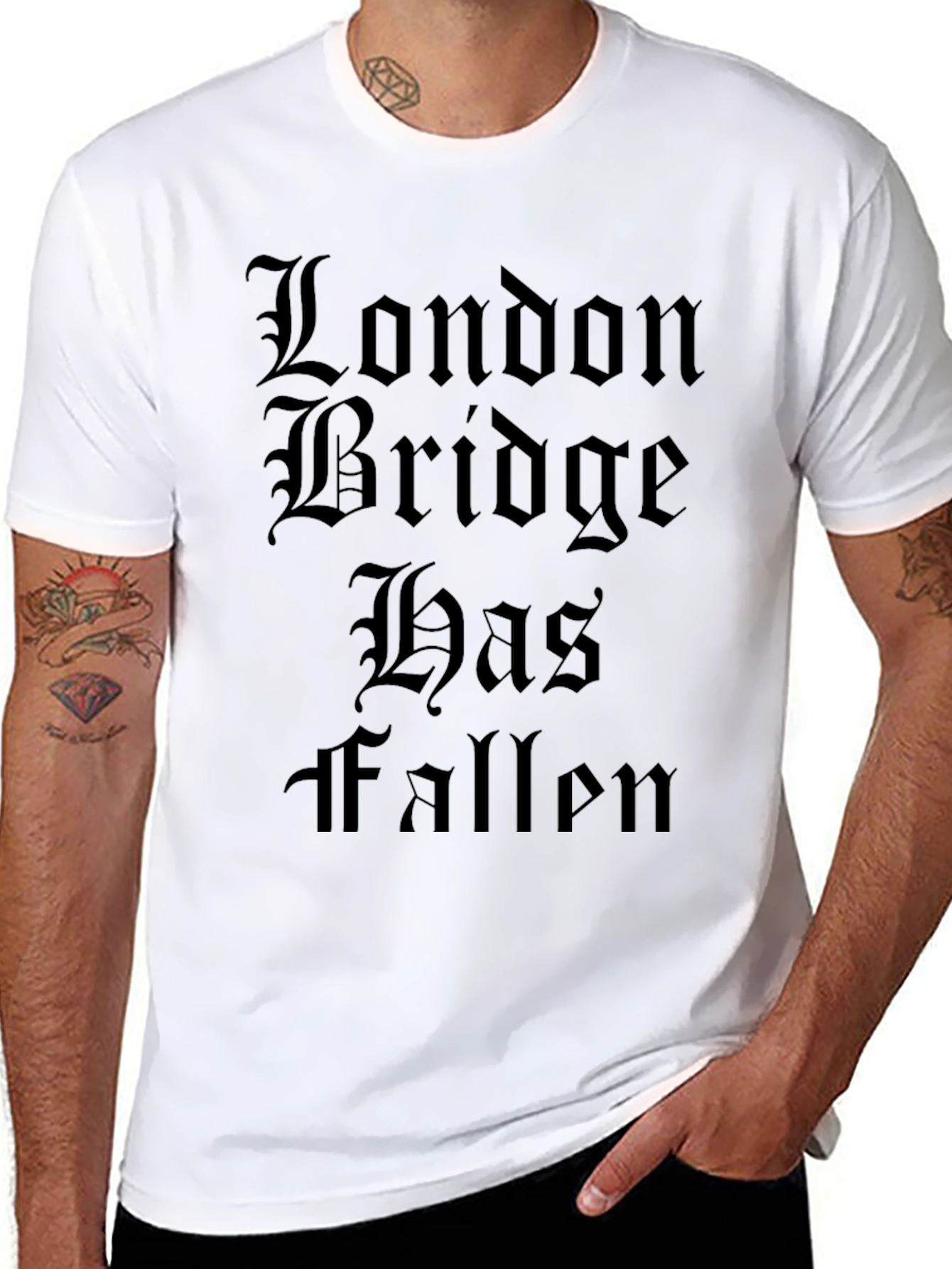 Black London Bridge Has Fallen Black T-Shirt view 8