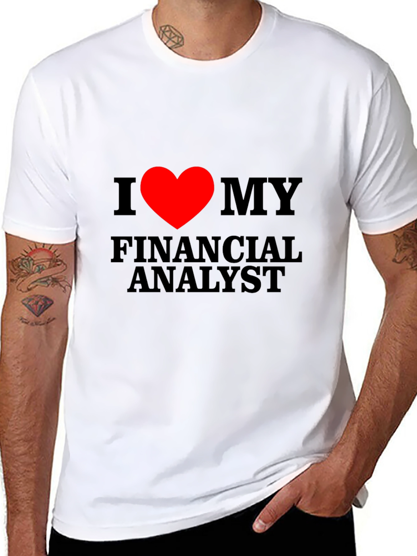 Black I Heart My Financial Analyst T-Shirt view 8