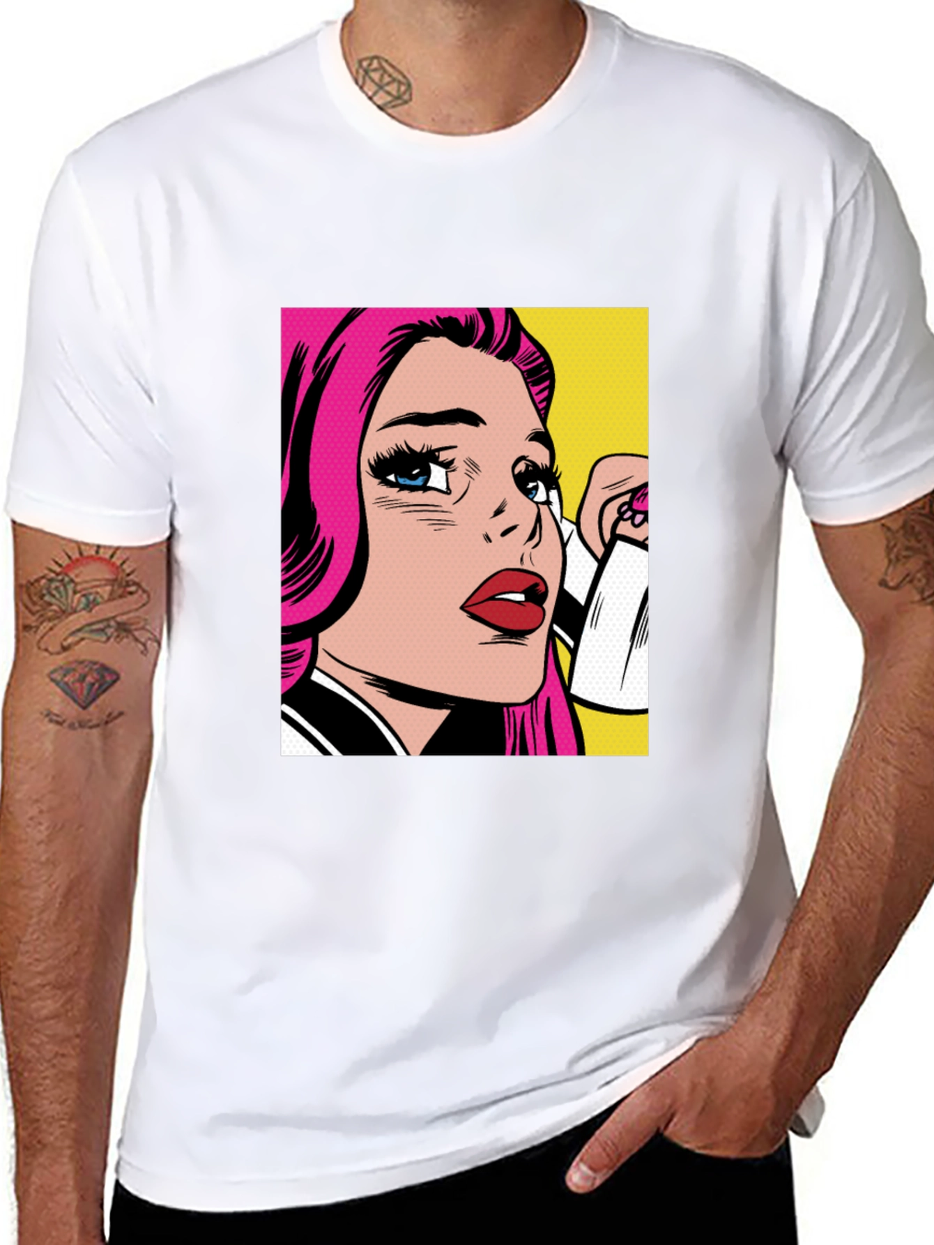 Black Pop Art Graphic Black T-Shirt view 8