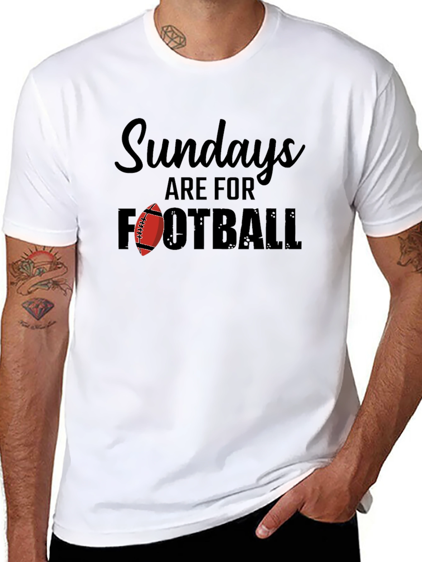 Black Sundays are for Football Graphic Tee view 8
