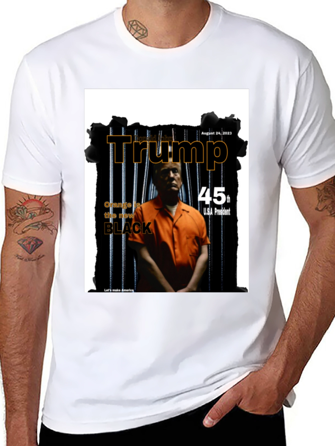 Black Trump Mugshot T-Shirt - Political Statement Tee view 8