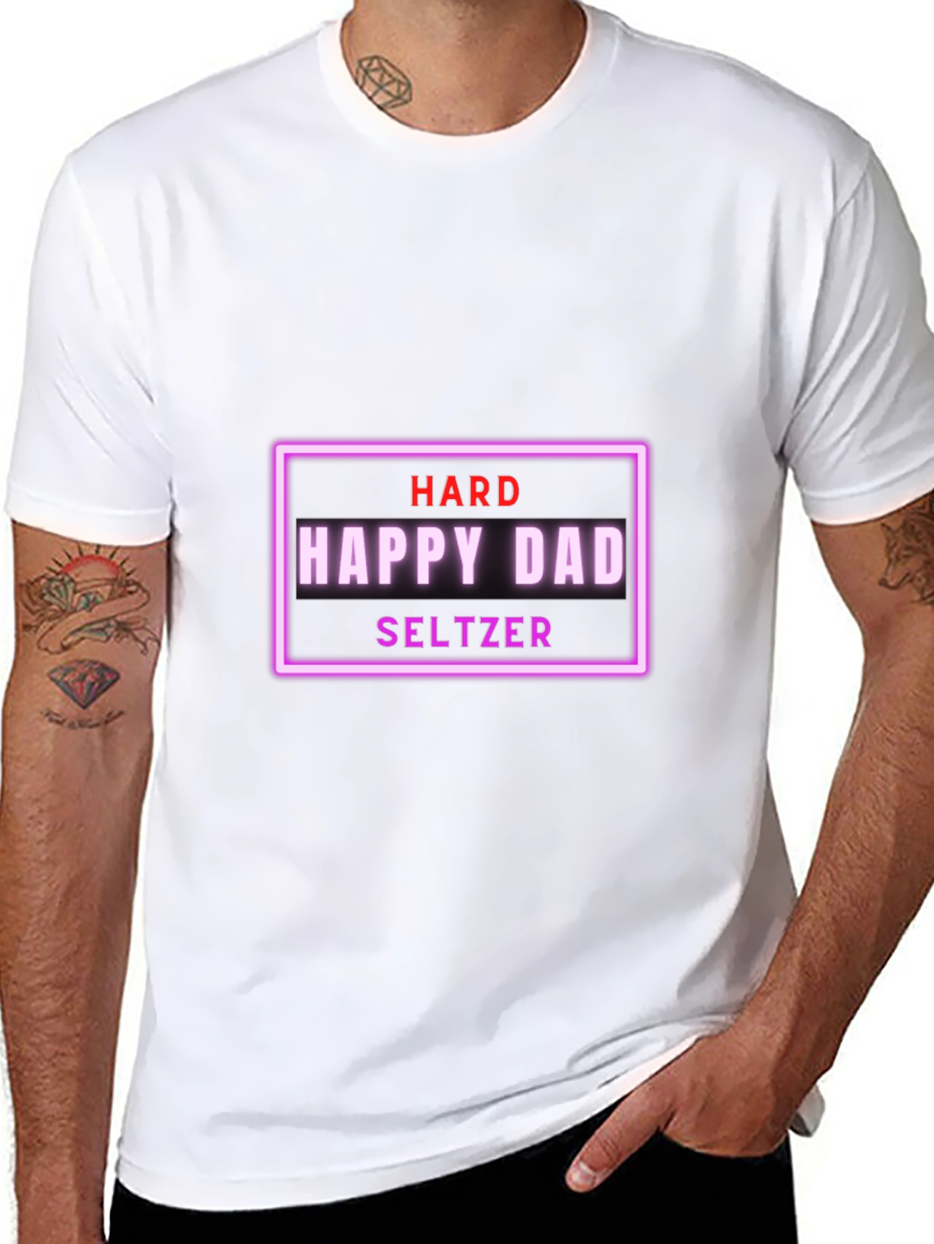 Black Hard Happy Dad Seltzer Graphic Tee view 8