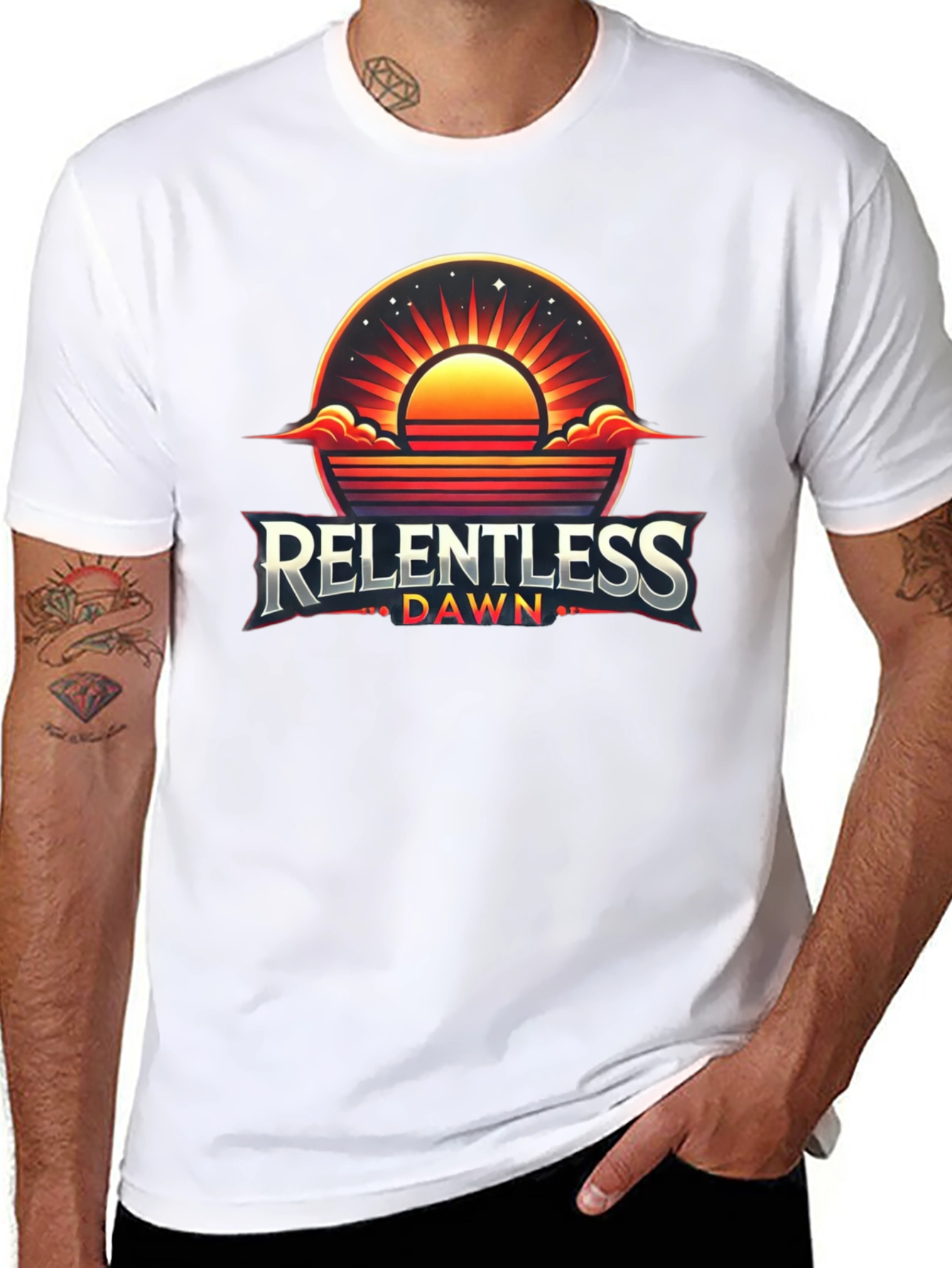 Black Relentless Dawn Graphic Tee - Premium Cotton Blend view 8