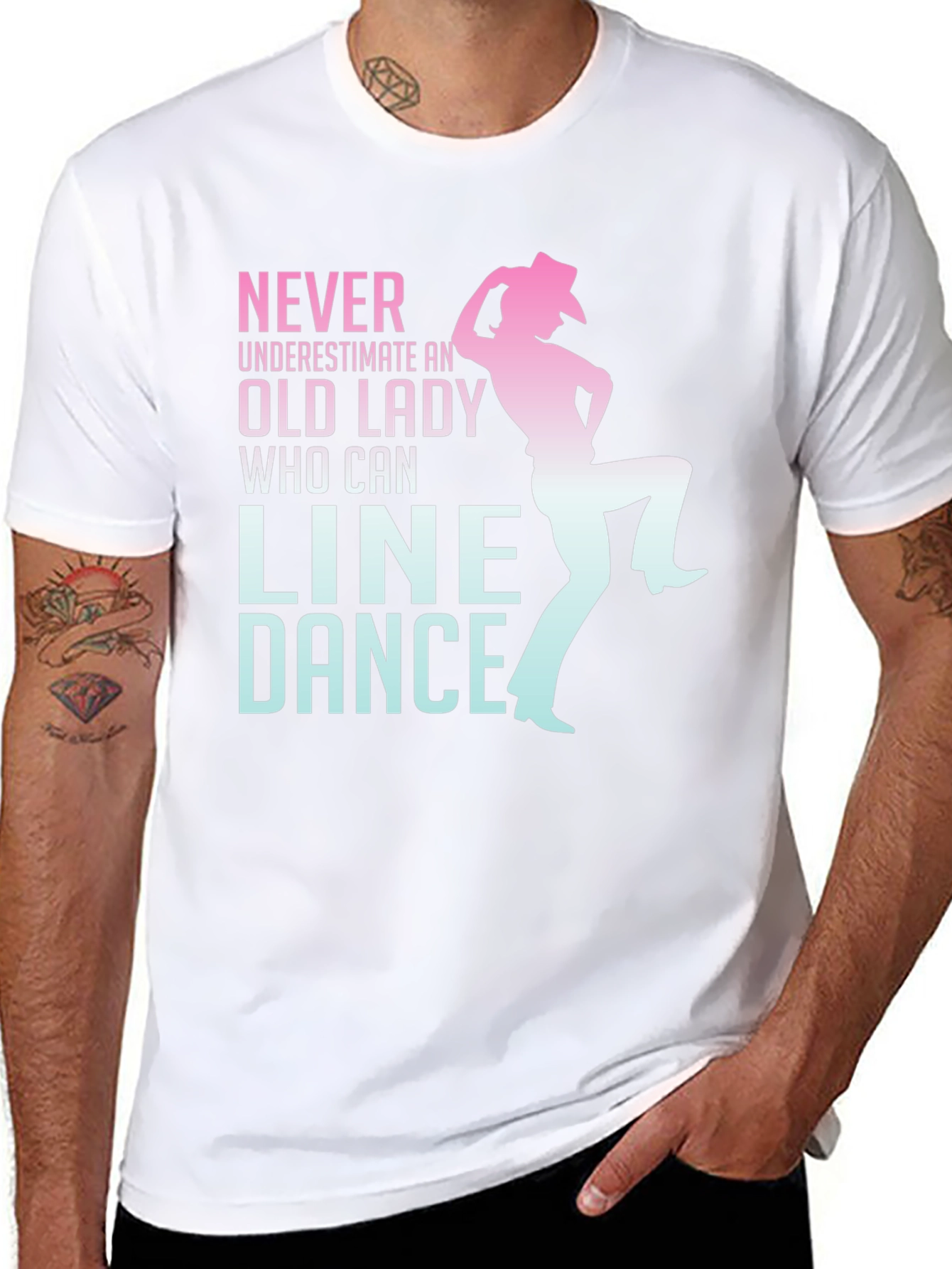 Black Line Dance Old Lady Graphic Tee view 8