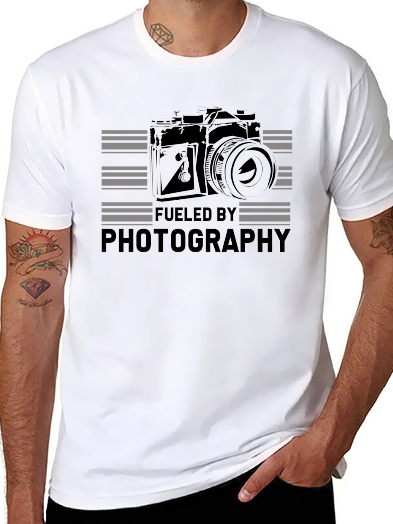 Black Fueled by Photography Black Graphic Tee view 8