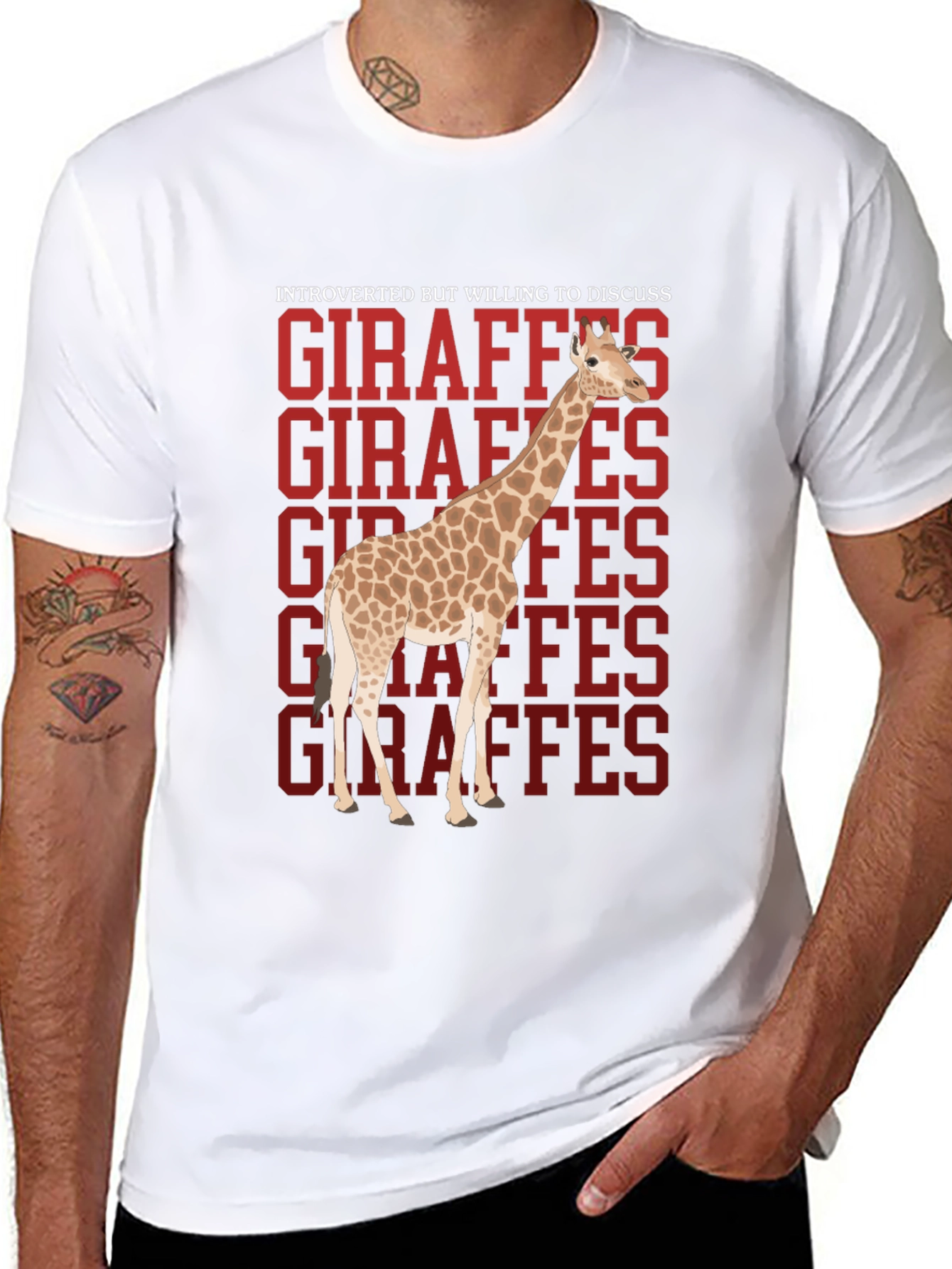 Black Introverted Giraffe T-Shirt view 8