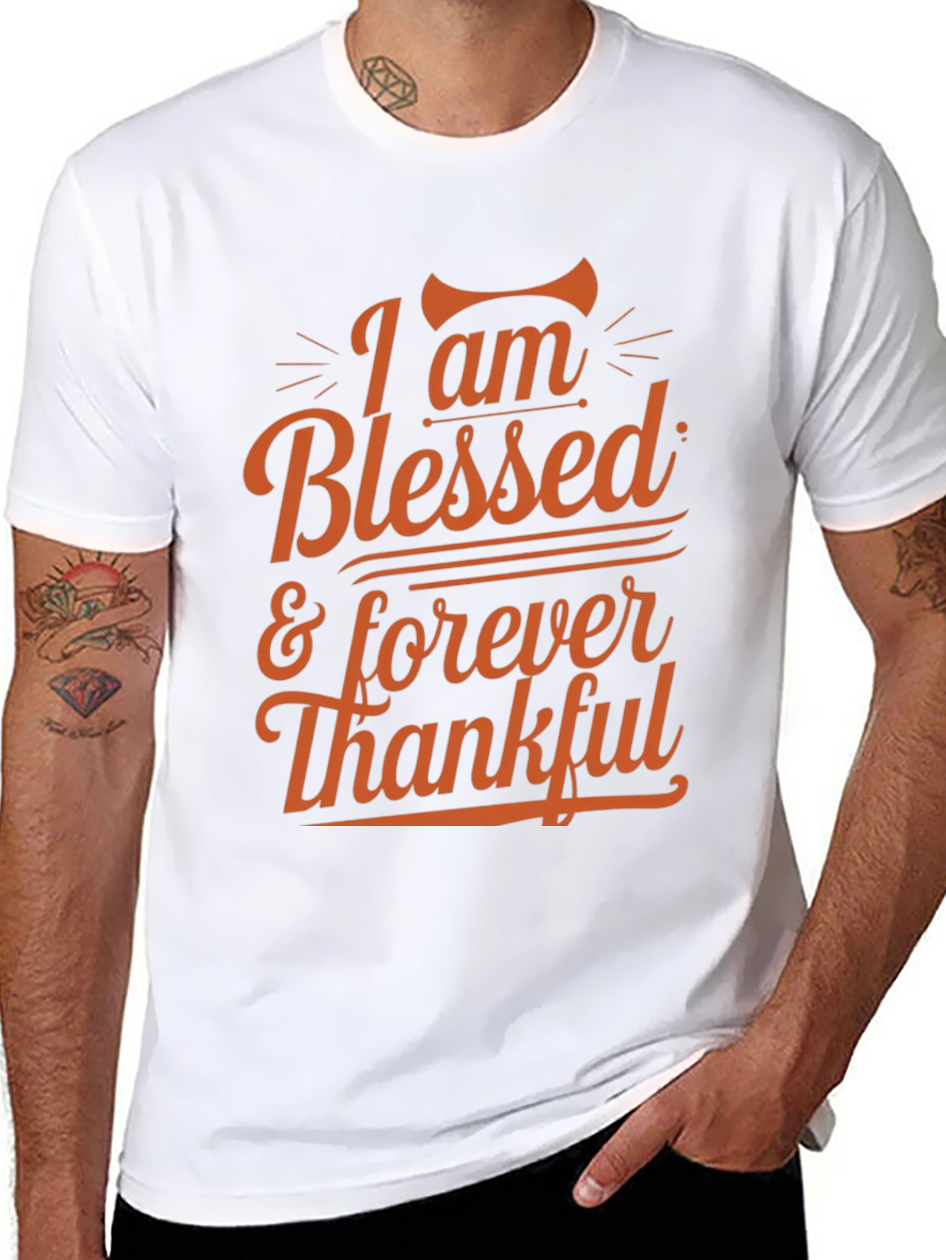 Black I am Blessed & Thankful Graphic Tee view 8