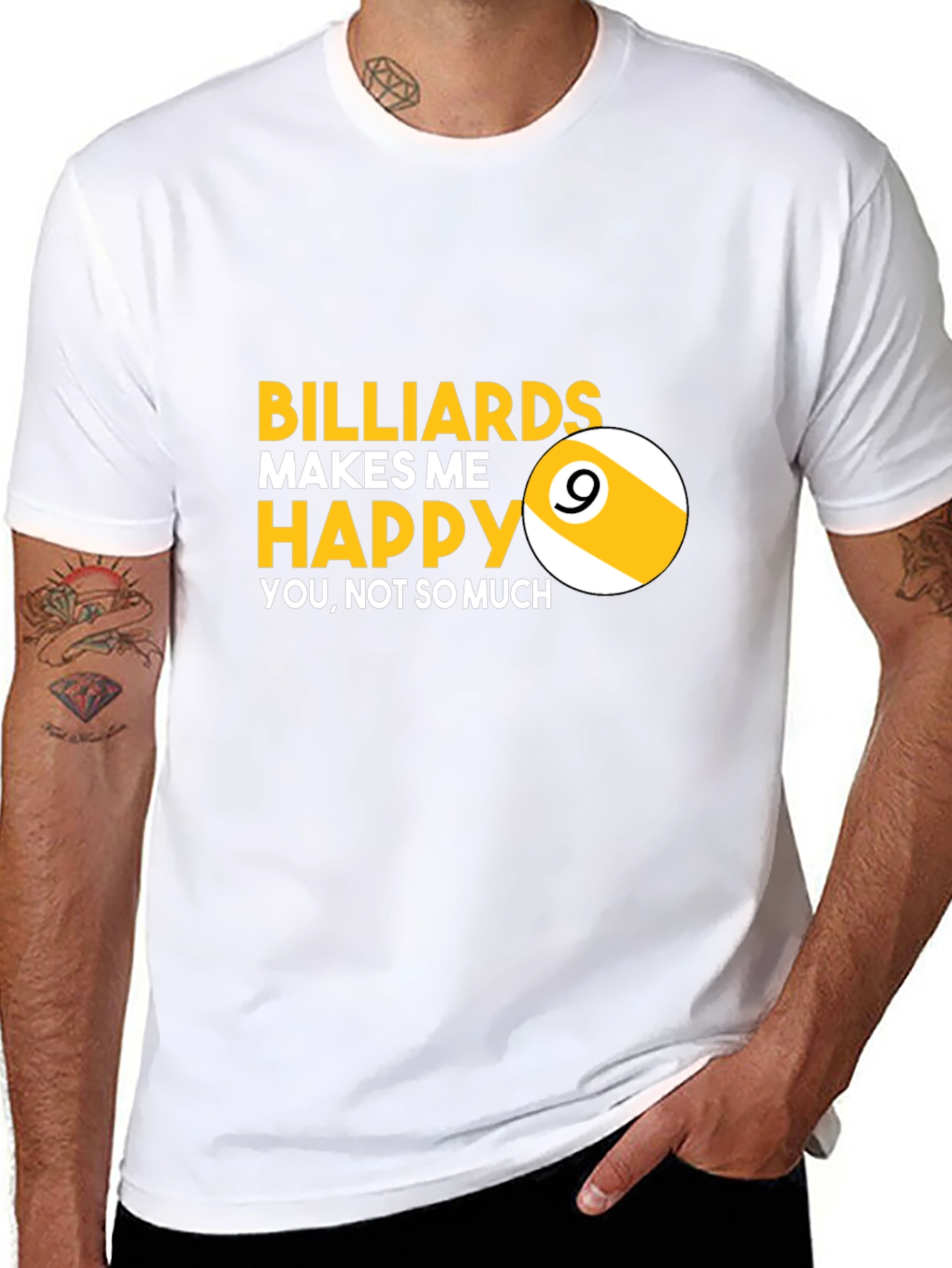 Black Billiards Makes Me Happy T-Shirt view 8