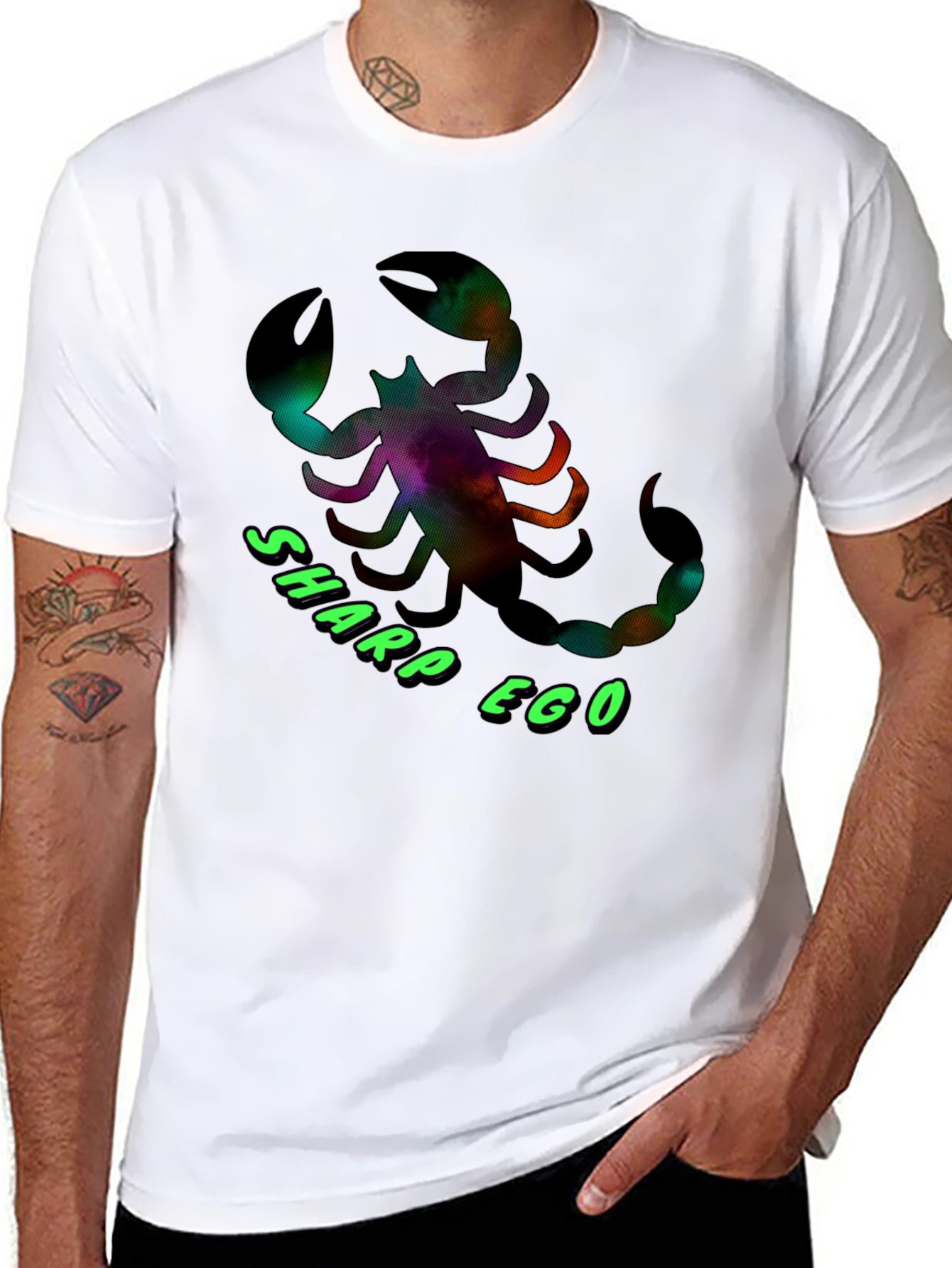 Black Sharp Ego Scorpion Graphic Tee - Black view 8