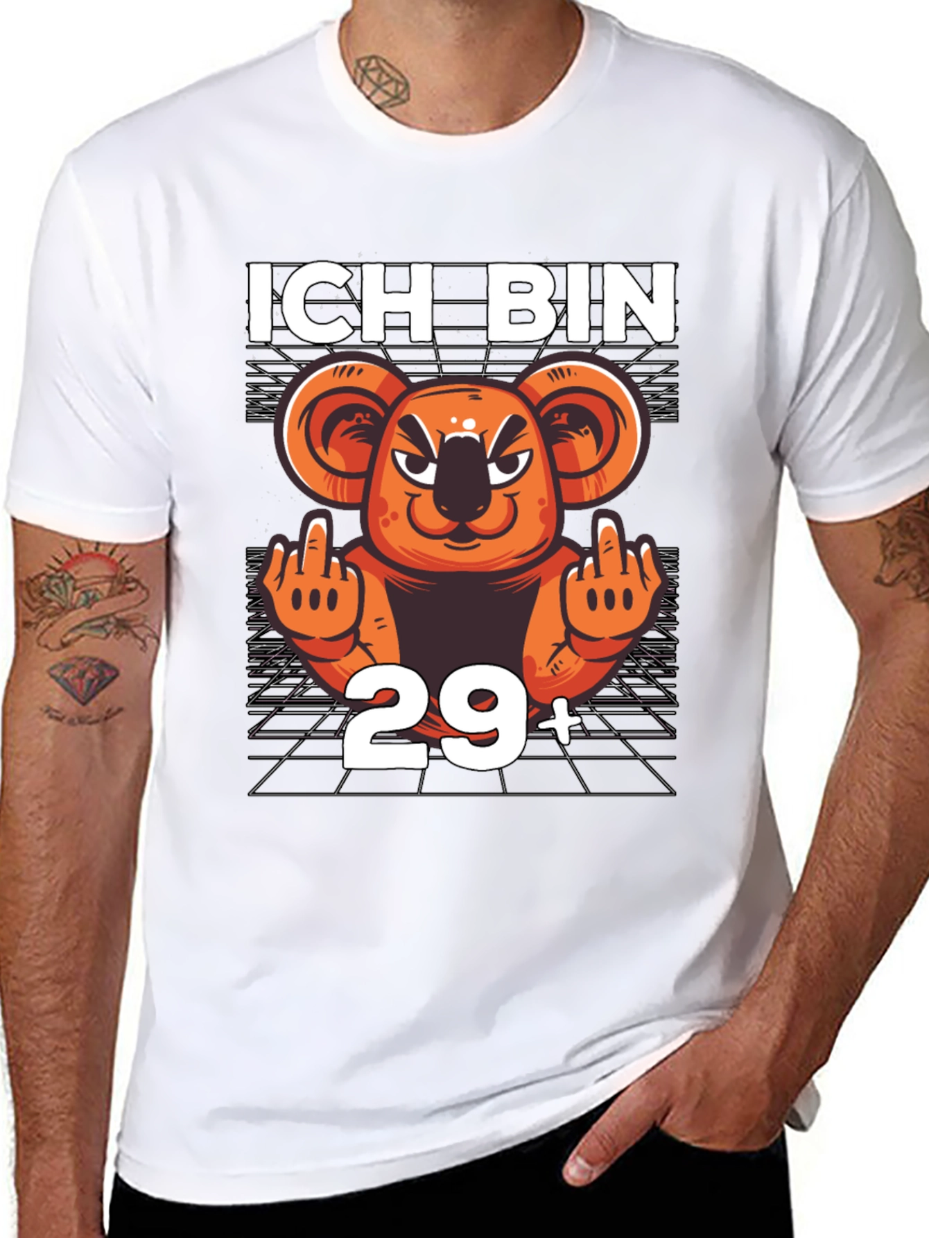 Black Ich Bin 29+ Koala T-Shirt view 8