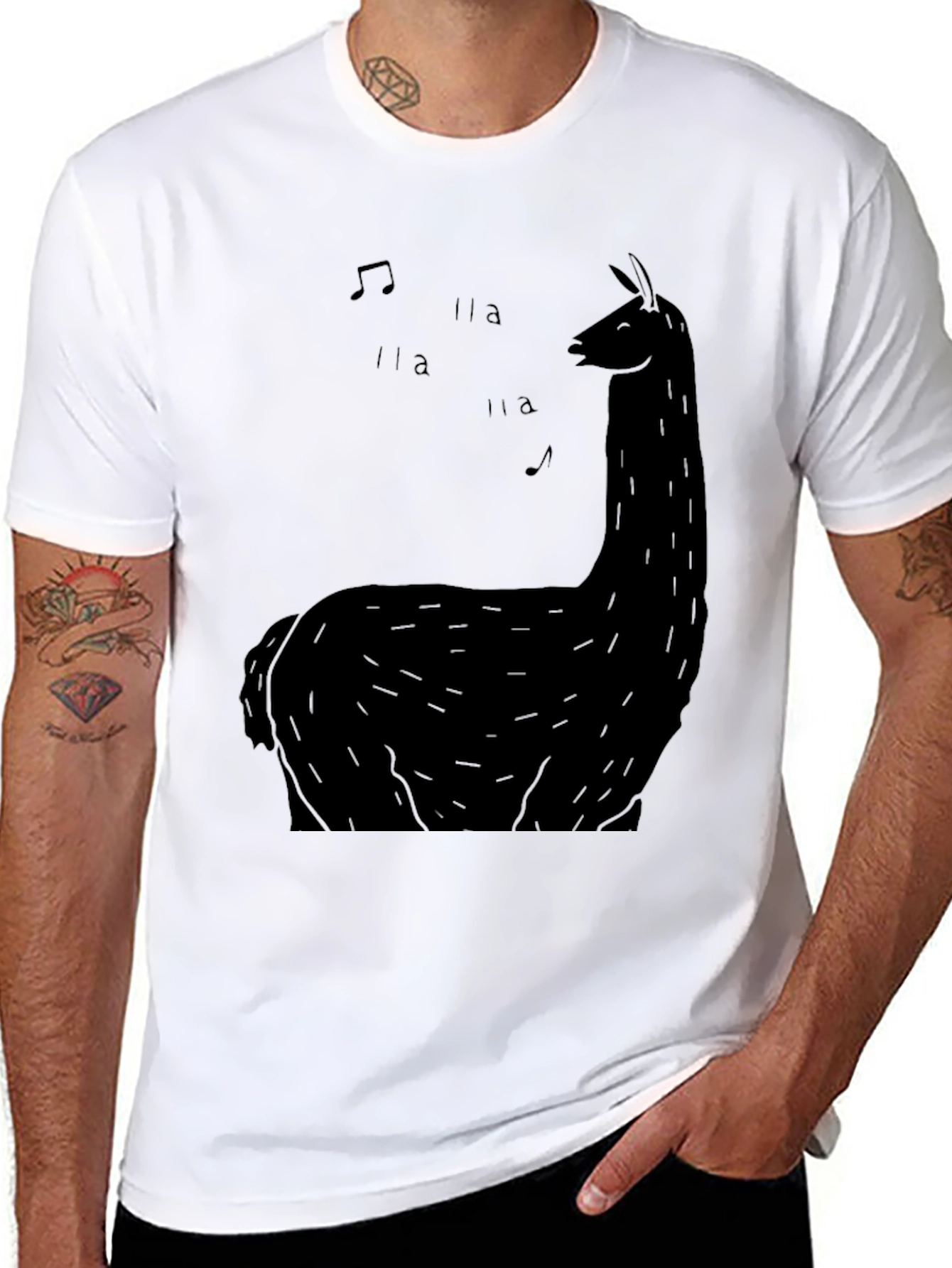 Black Llama Music Graphic Tee view 8