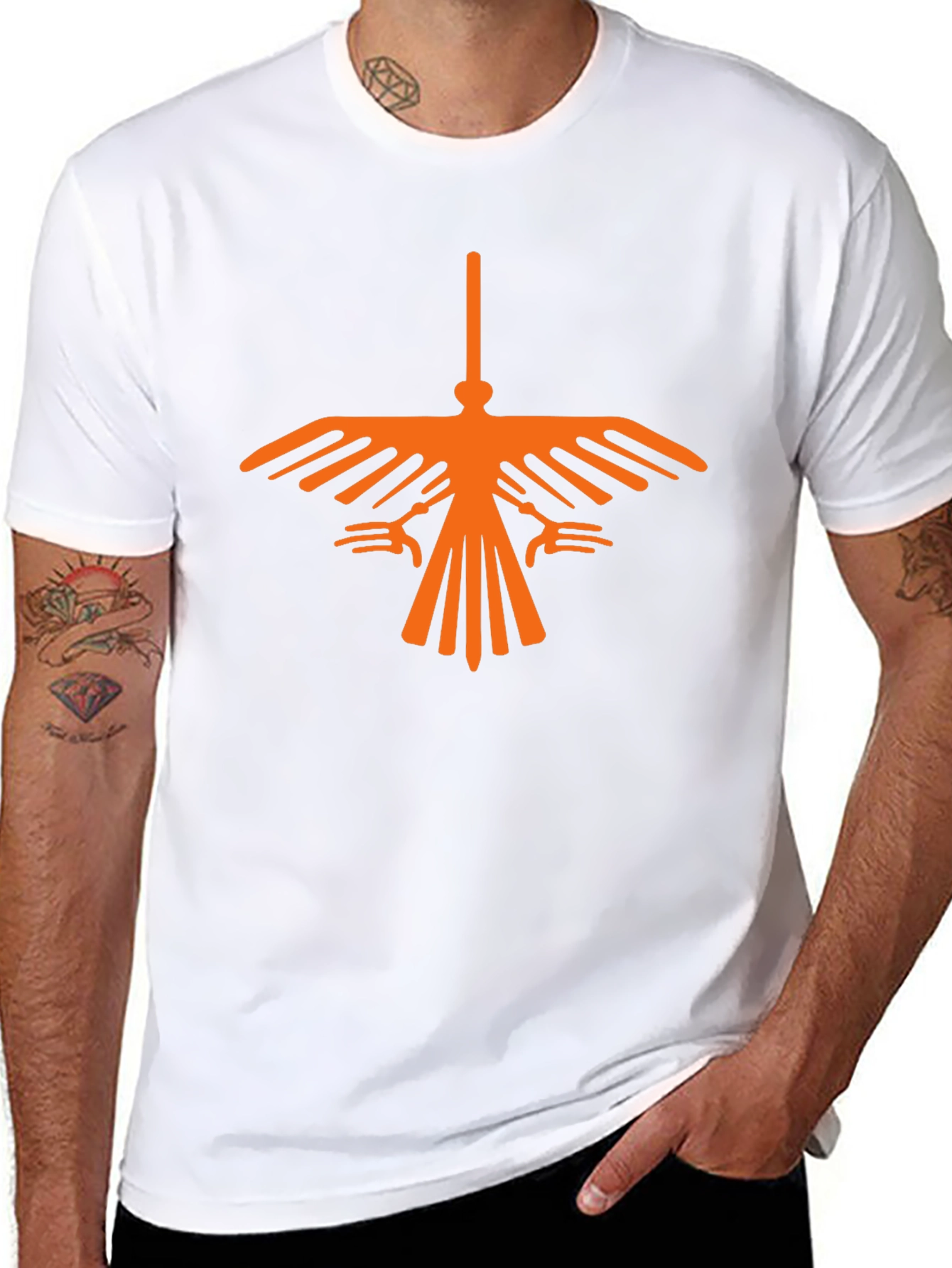 Black Nazca Lines Condor Graphic Tee view 8