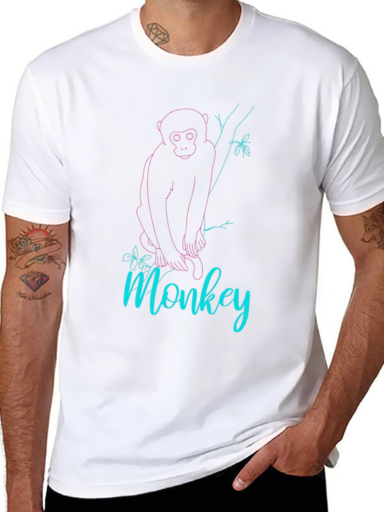 Black Monkey Graphic Tee - Black Cotton Blend view 8