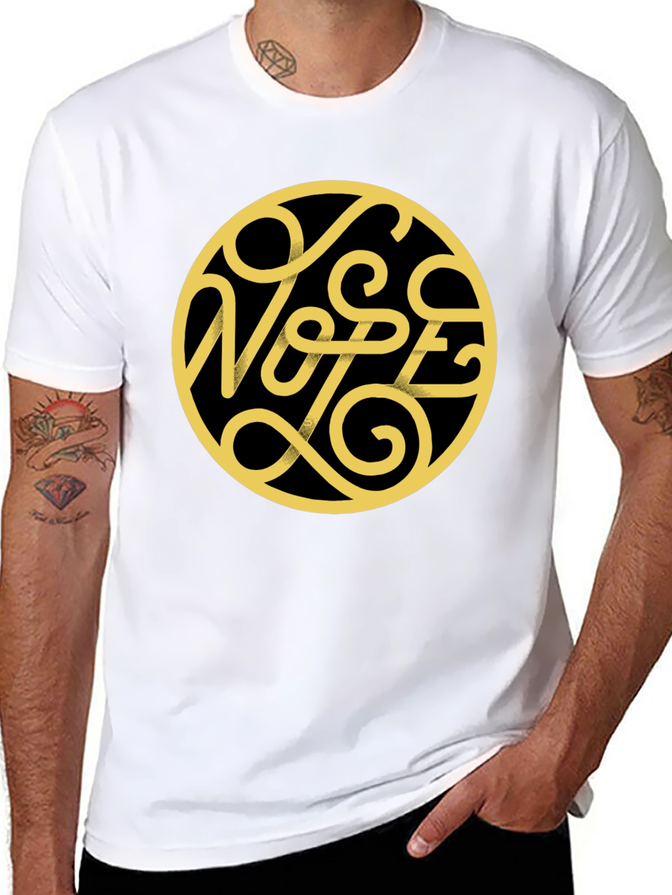 Black Nope Graphic Print Black T-Shirt view 8
