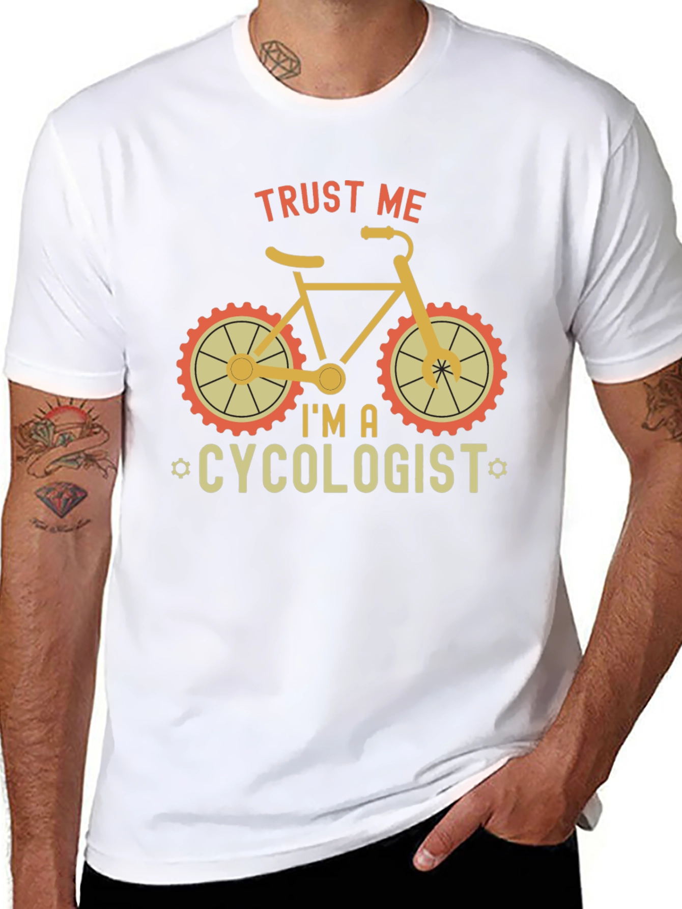 Black Trust Me I'm A Cycologist T-Shirt view 8
