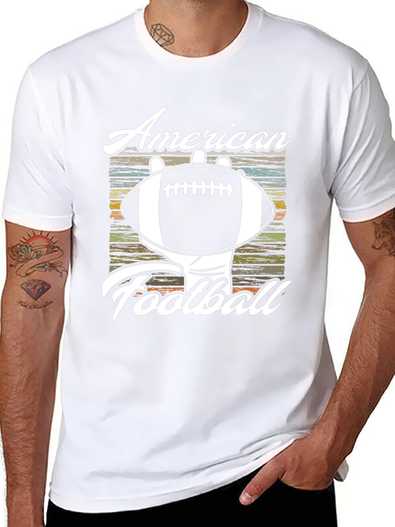 Black American Football Graphic Tee view 8