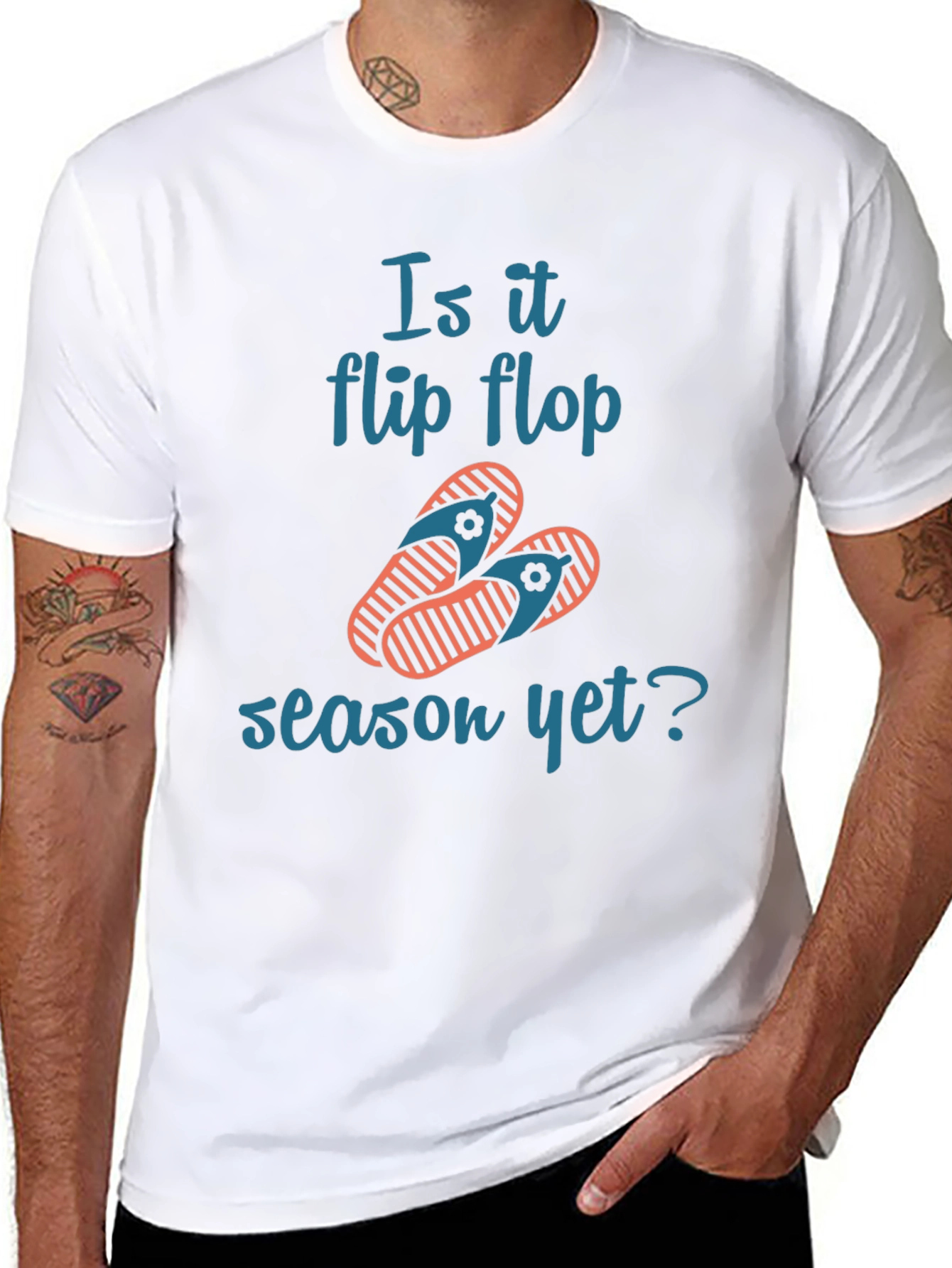 Black Flip Flop Season Tee - Summer Ready T-Shirt view 8
