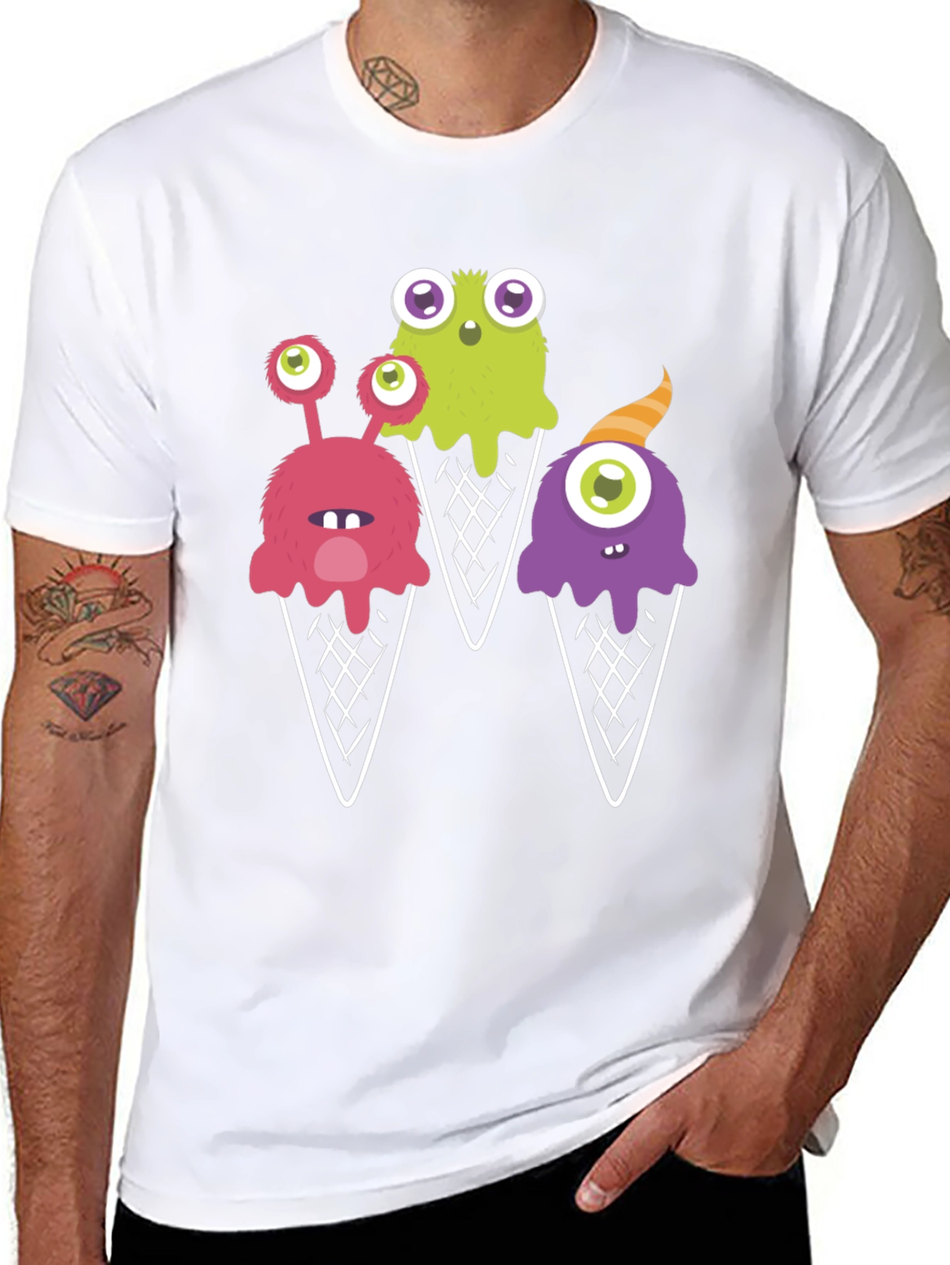 Black Monster Ice Cream T-Shirt - Fun Graphic Tee view 8