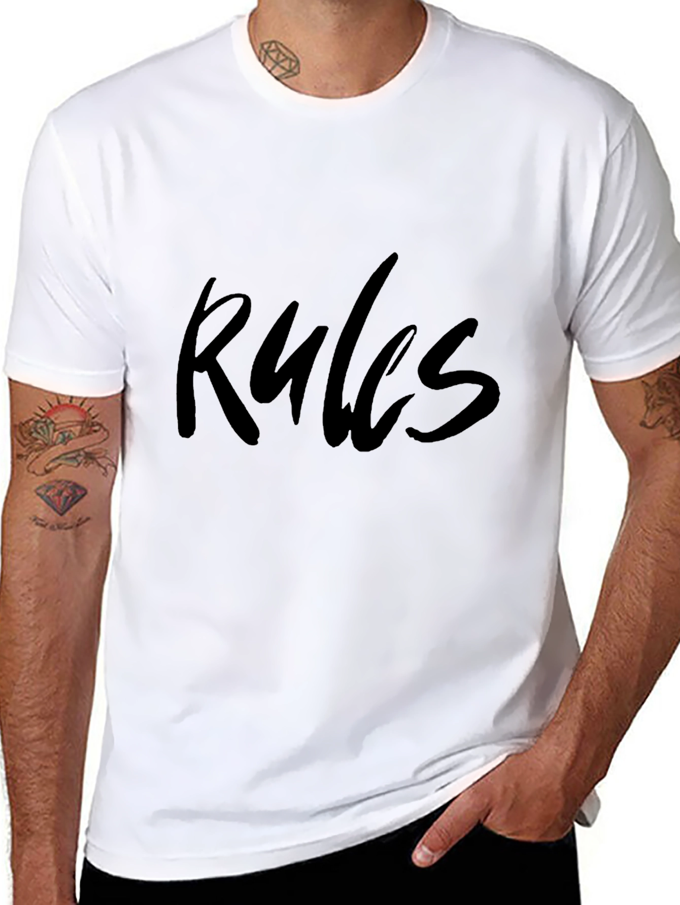 Black Rules T-Shirt - Men's Black Graphic Tee view 8