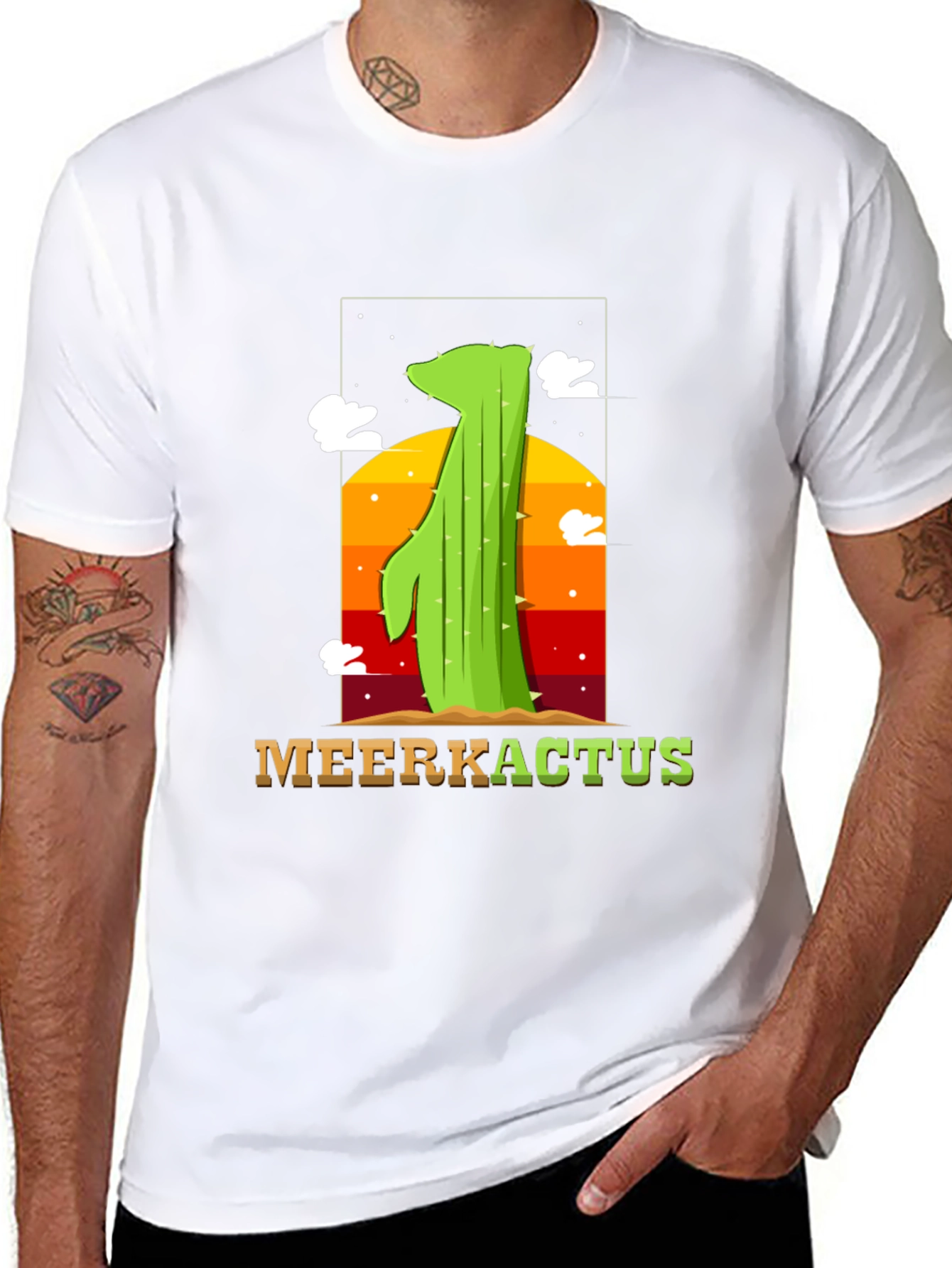 Black MeerKactus Graphic Tee - Desert Sunset Style view 8