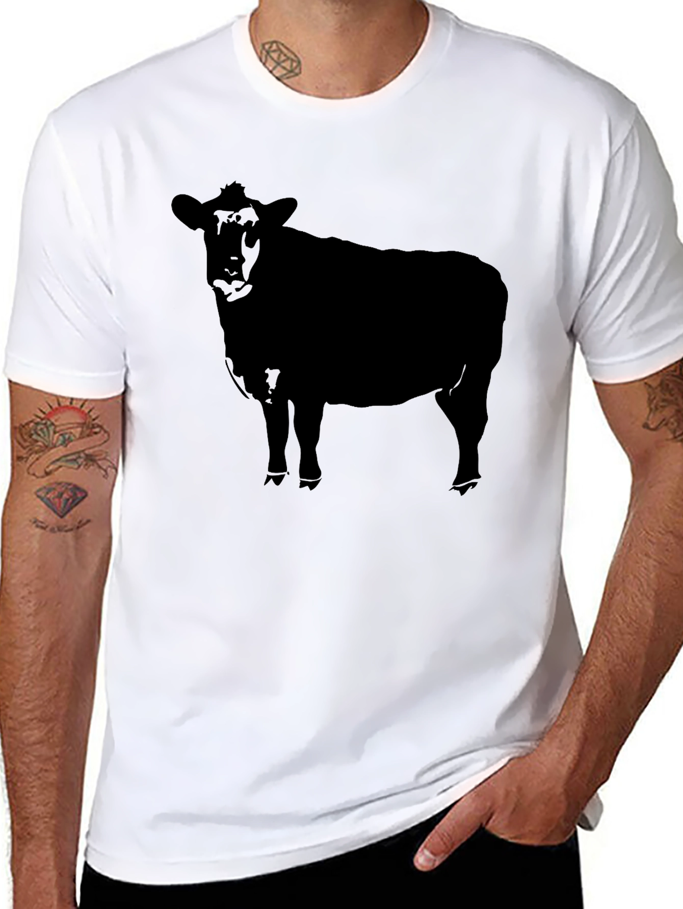 Black Black Cow Graphic Tee view 8