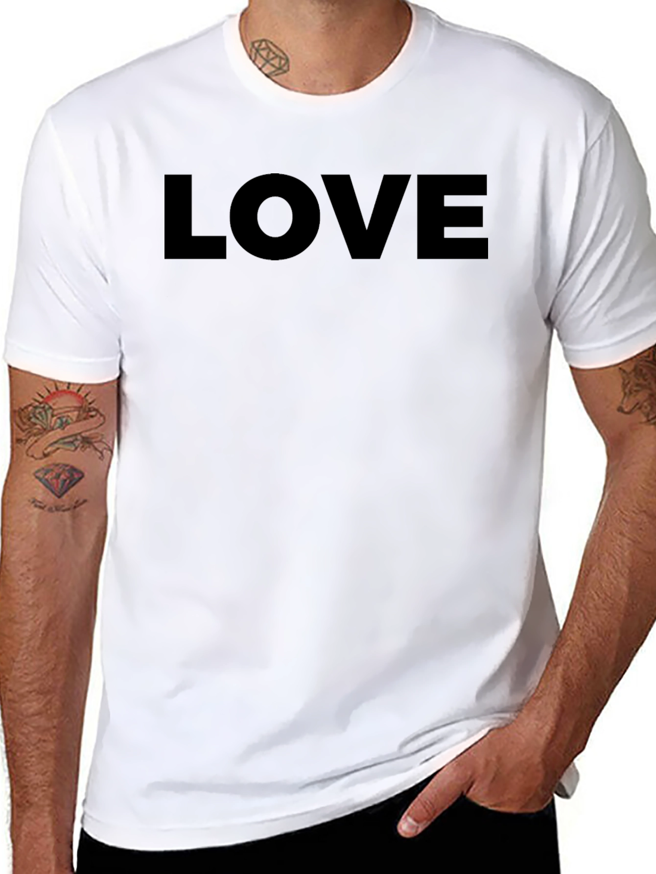 Black LOVE Graphic Tee - Bold Statement Shirt view 8
