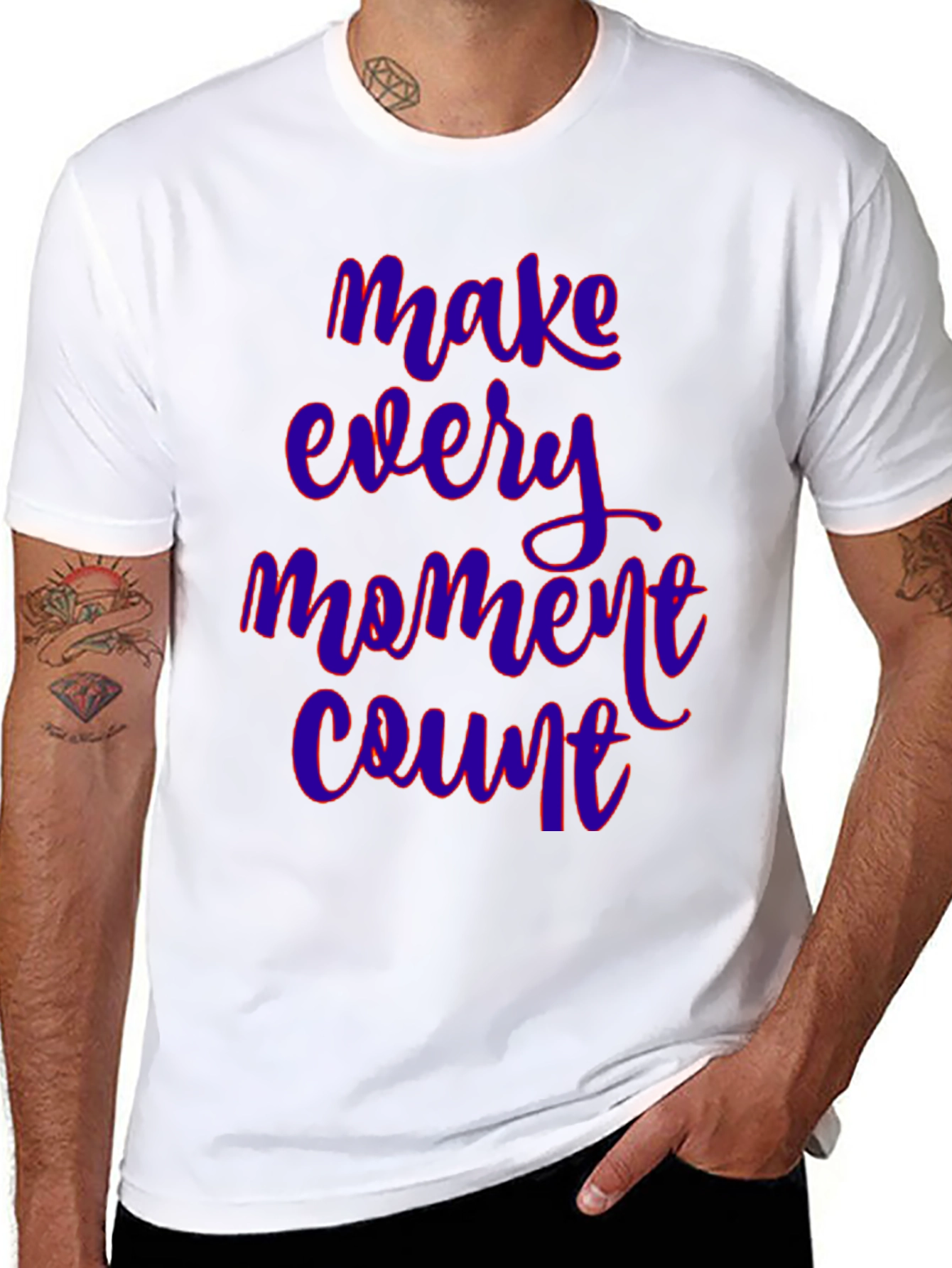 Black Make Every Moment Count Graphic Tee view 8