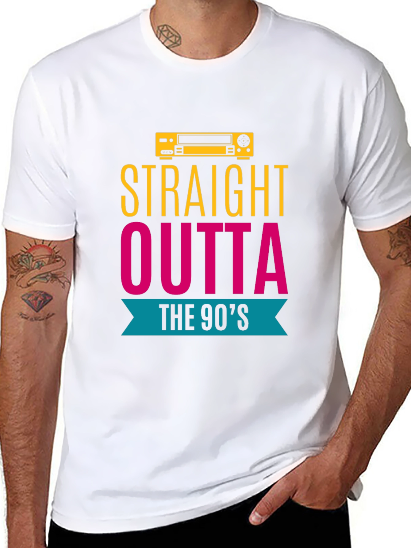 Black Straight Outta The 90's T-Shirt view 8
