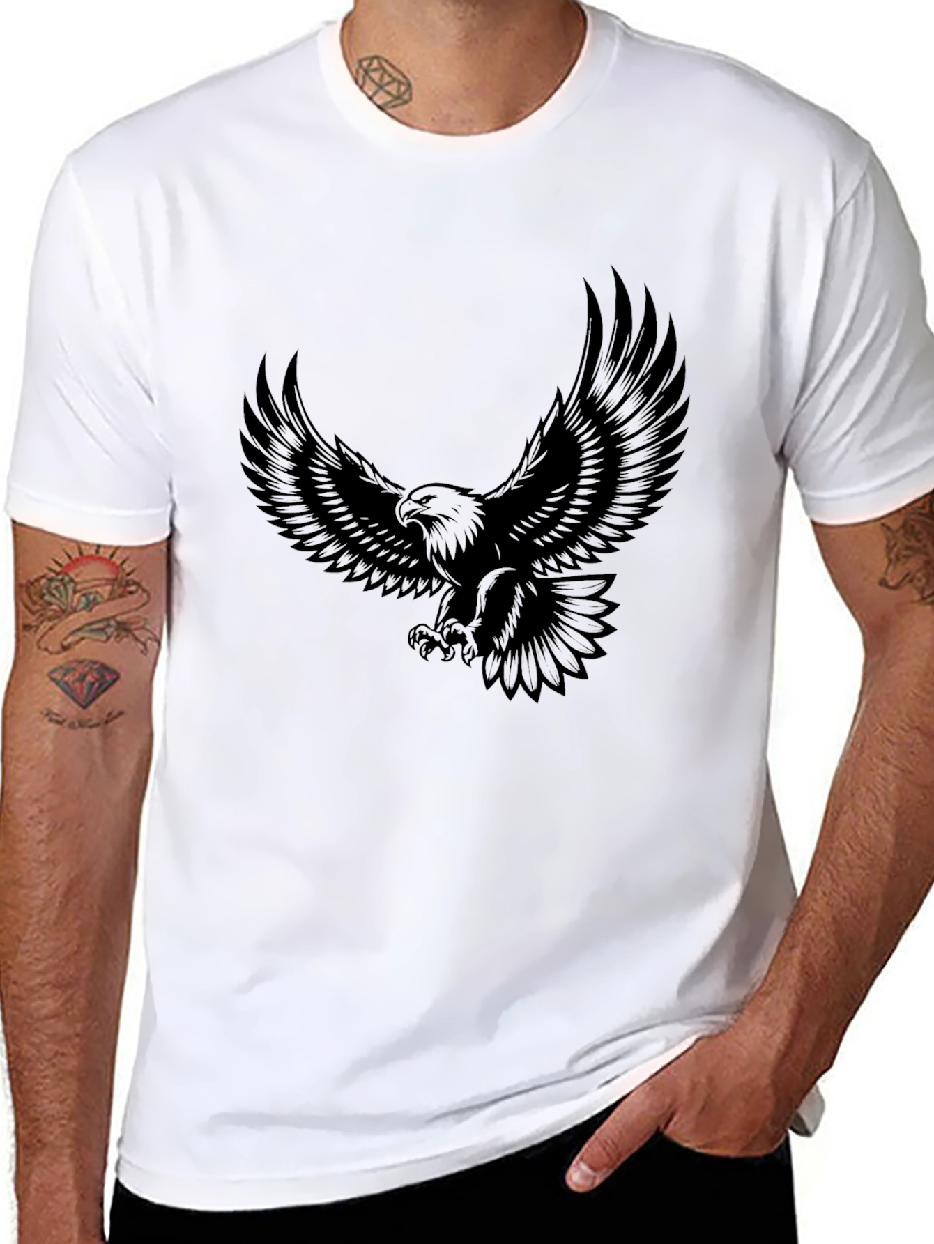 Black Eagle Graphic Black T-Shirt - Bold Design view 8