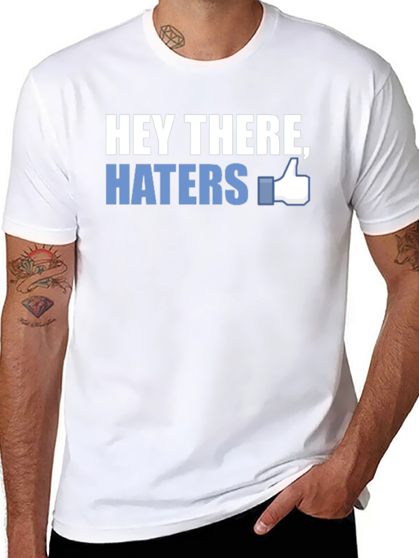 Black Hey There, Haters T-Shirt - Social Media Inspired Funny Tee view 8