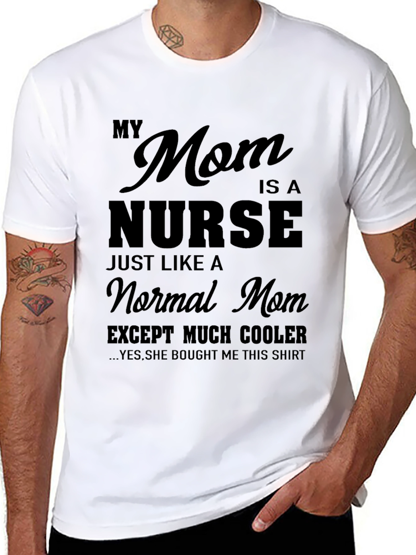 Black My Mom is a Nurse T-Shirt - Cool Mom Gift view 8