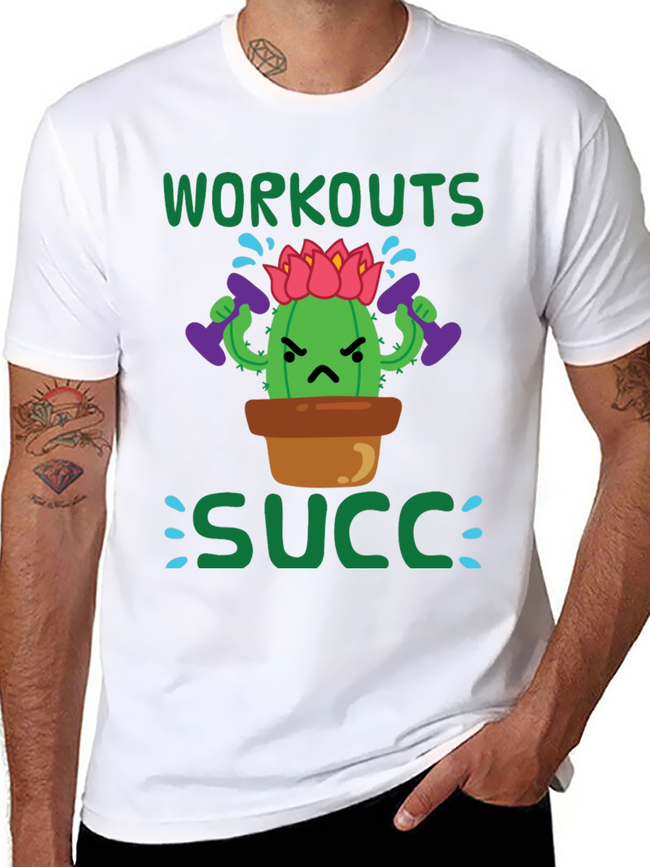 Black Workouts Succ T-Shirt - Gym Humor view 8
