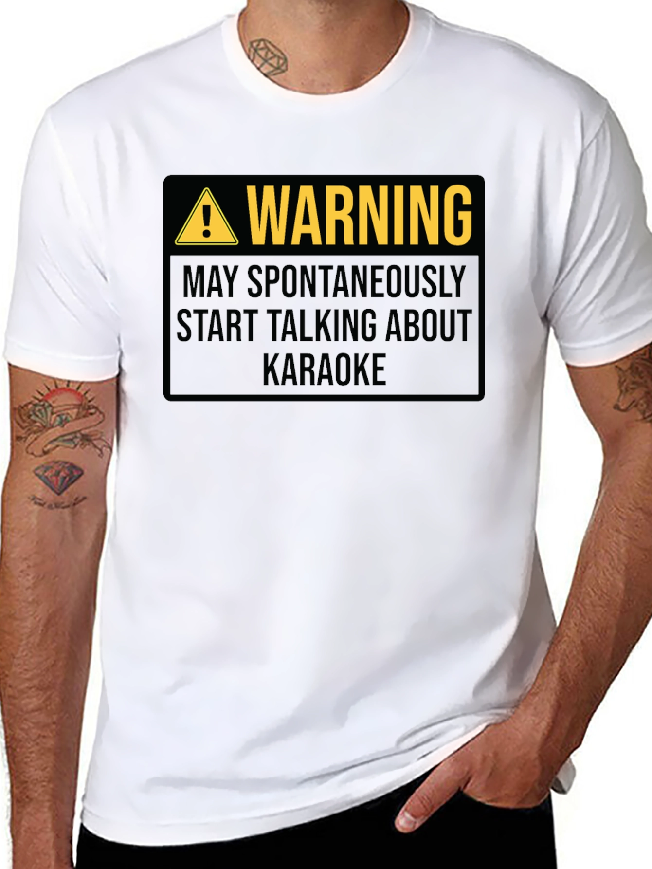 Black Warning Karaoke T-Shirt view 8