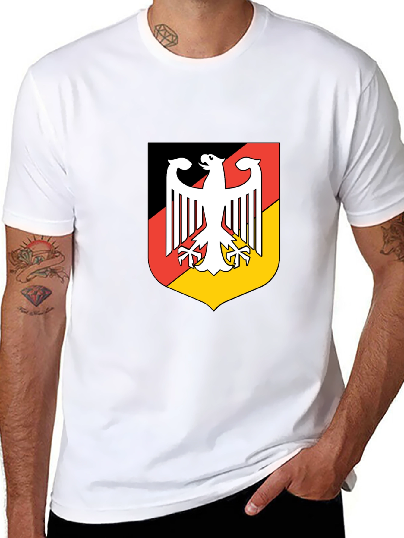 Black German Coat of Arms Graphic Black T-Shirt view 8