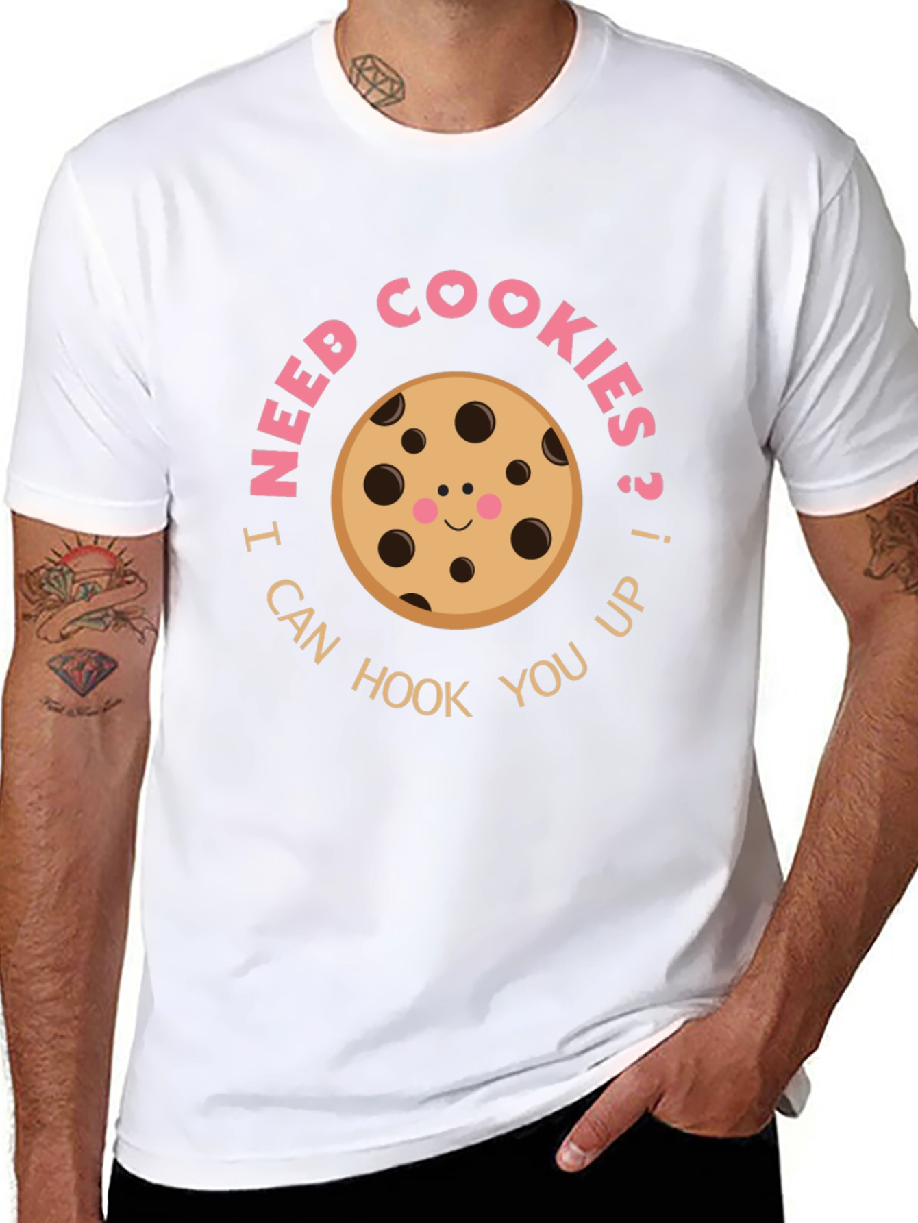 Black I Need Cookies T-Shirt Funny Graphic Tee view 8