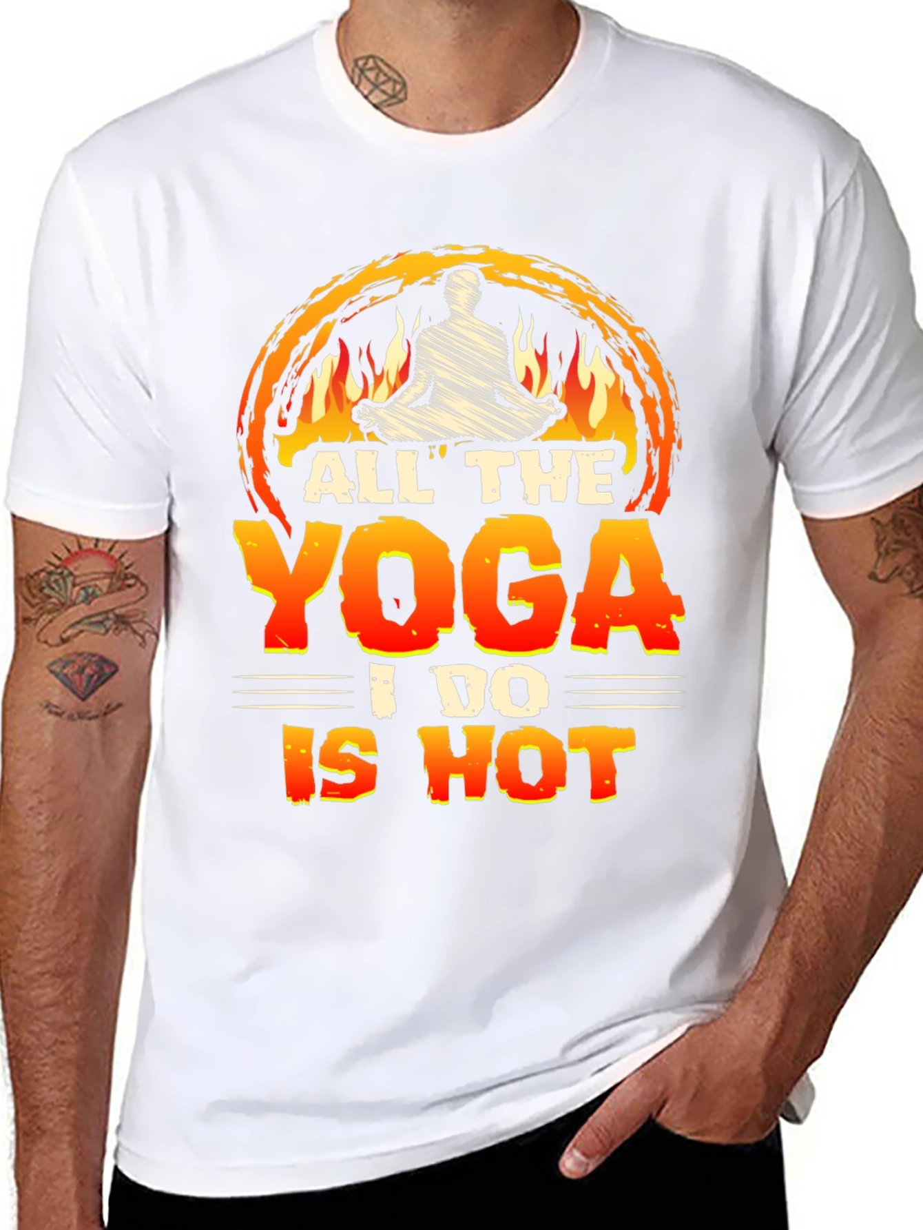 Black Hot Yoga Graphic Tee - Comfortable Unisex Fit view 8