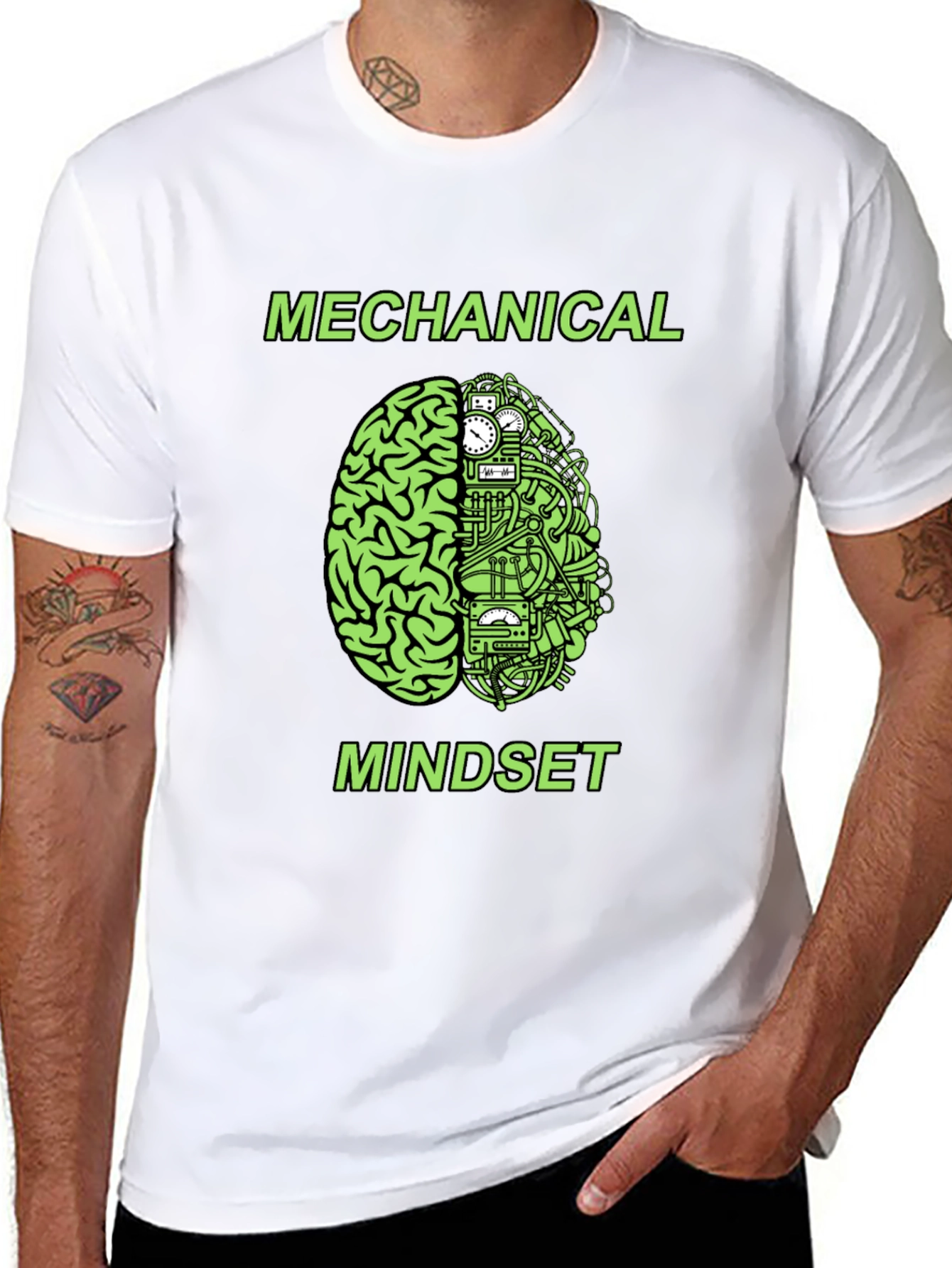Black Mechanical Mindset Graphic T-Shirt view 8