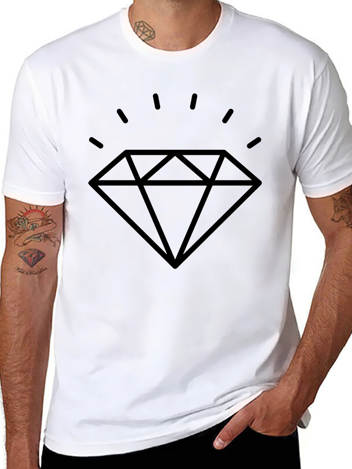 Diamond Graphic Black T-Shirt | Stylish Men's Tee - 8