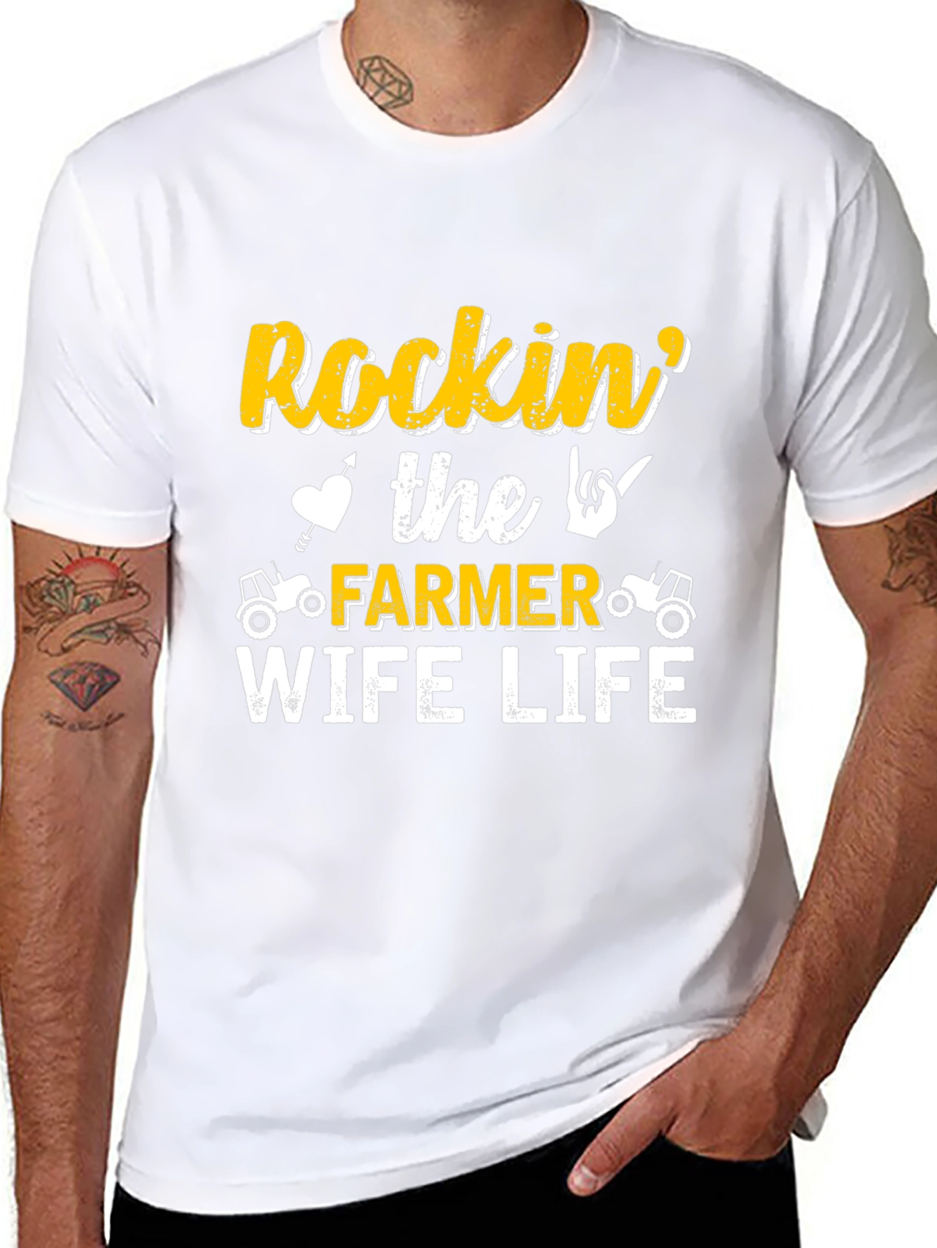 Rockin' Farmer Wife Life Black T-Shirt - 8