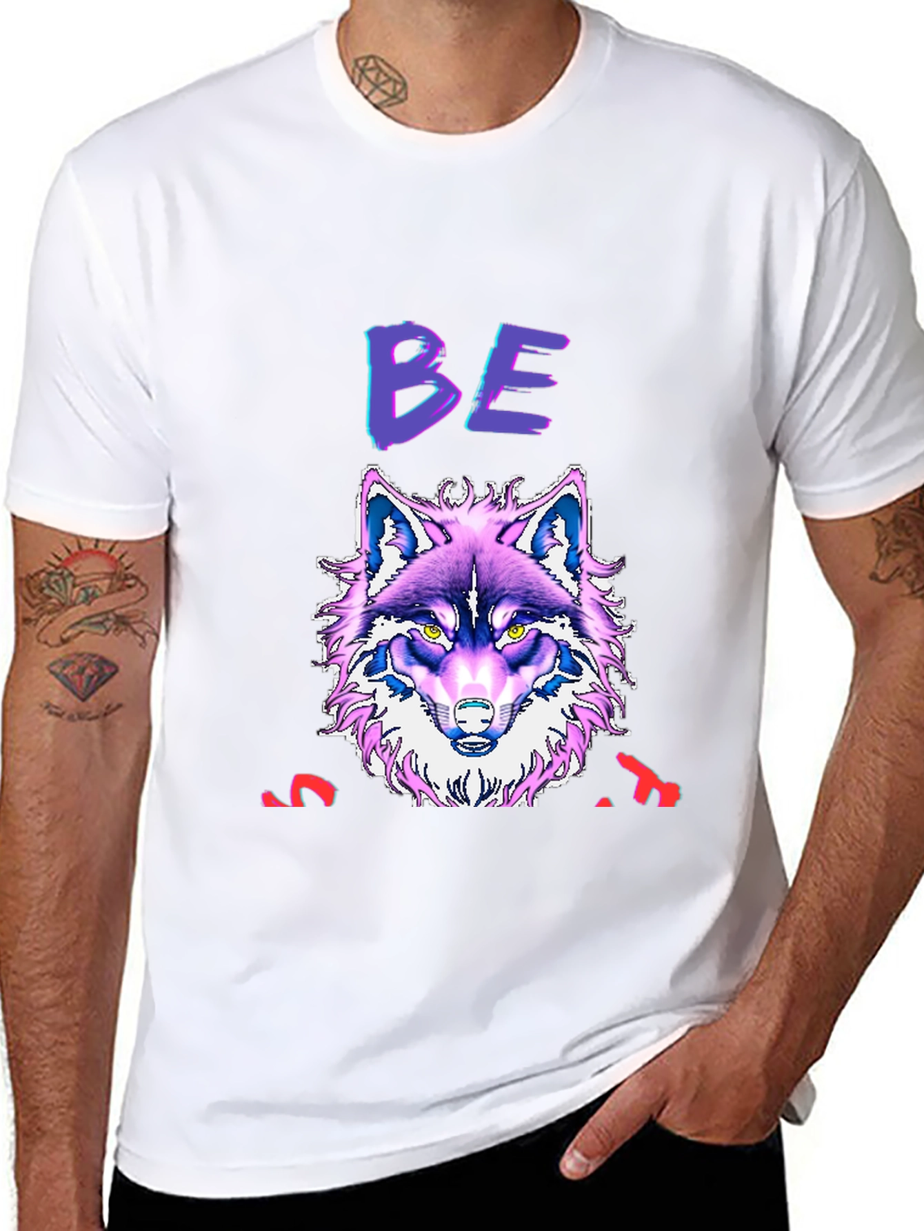 Black Wolf Graphic Print T-Shirt - Bold, Unique Design view 8