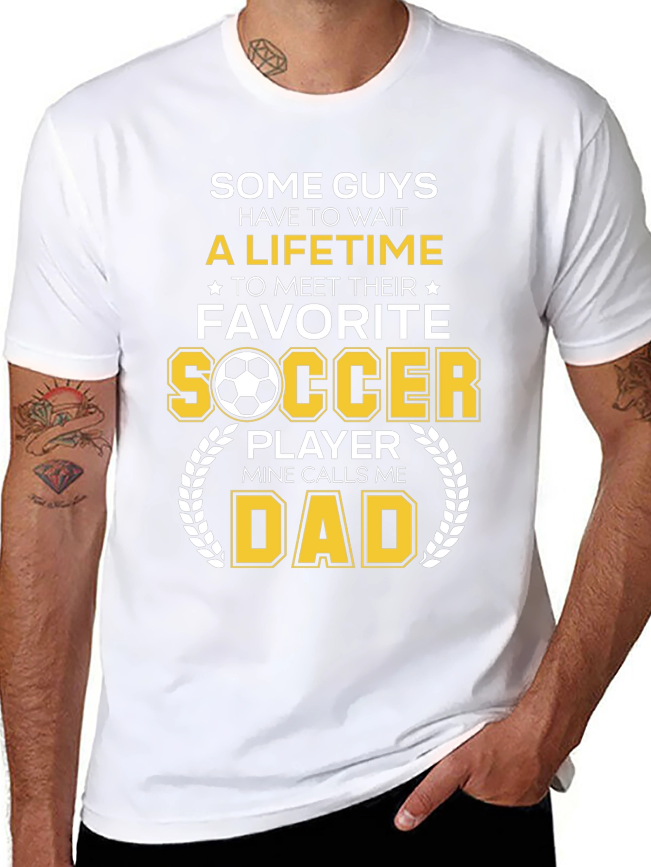 Black Soccer Dad Graphic Tee - Gift for Soccer Players view 8