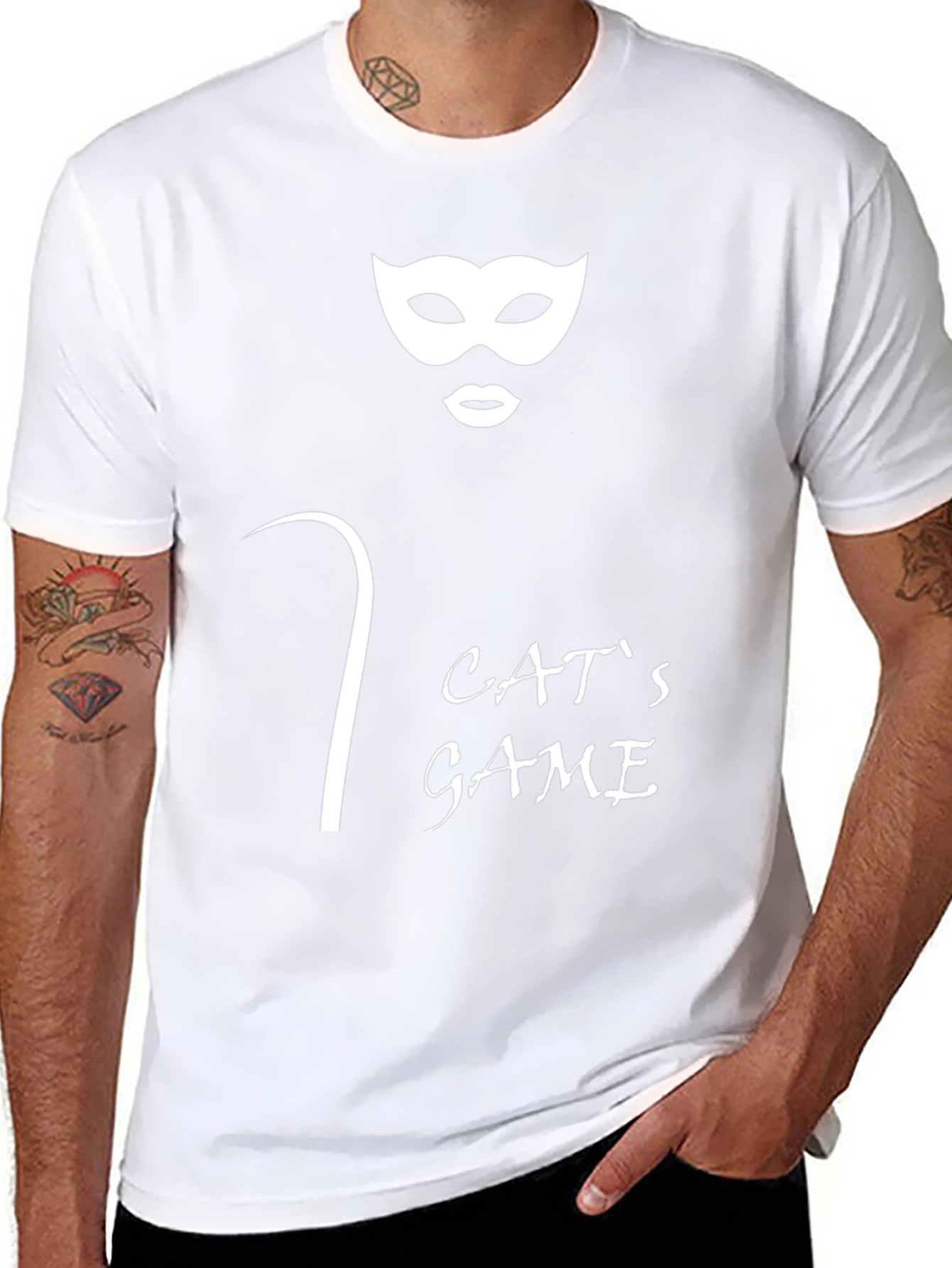 Black Cat's Game Graphic Tee - Black Unisex T-Shirt view 8