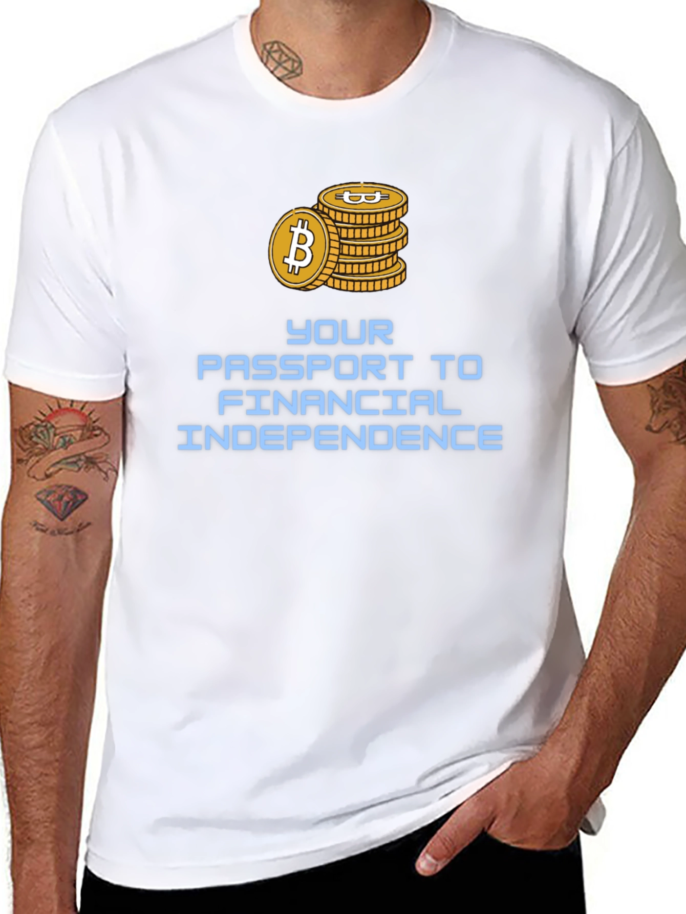 Black Bitcoin Financial Independence T-Shirt view 8