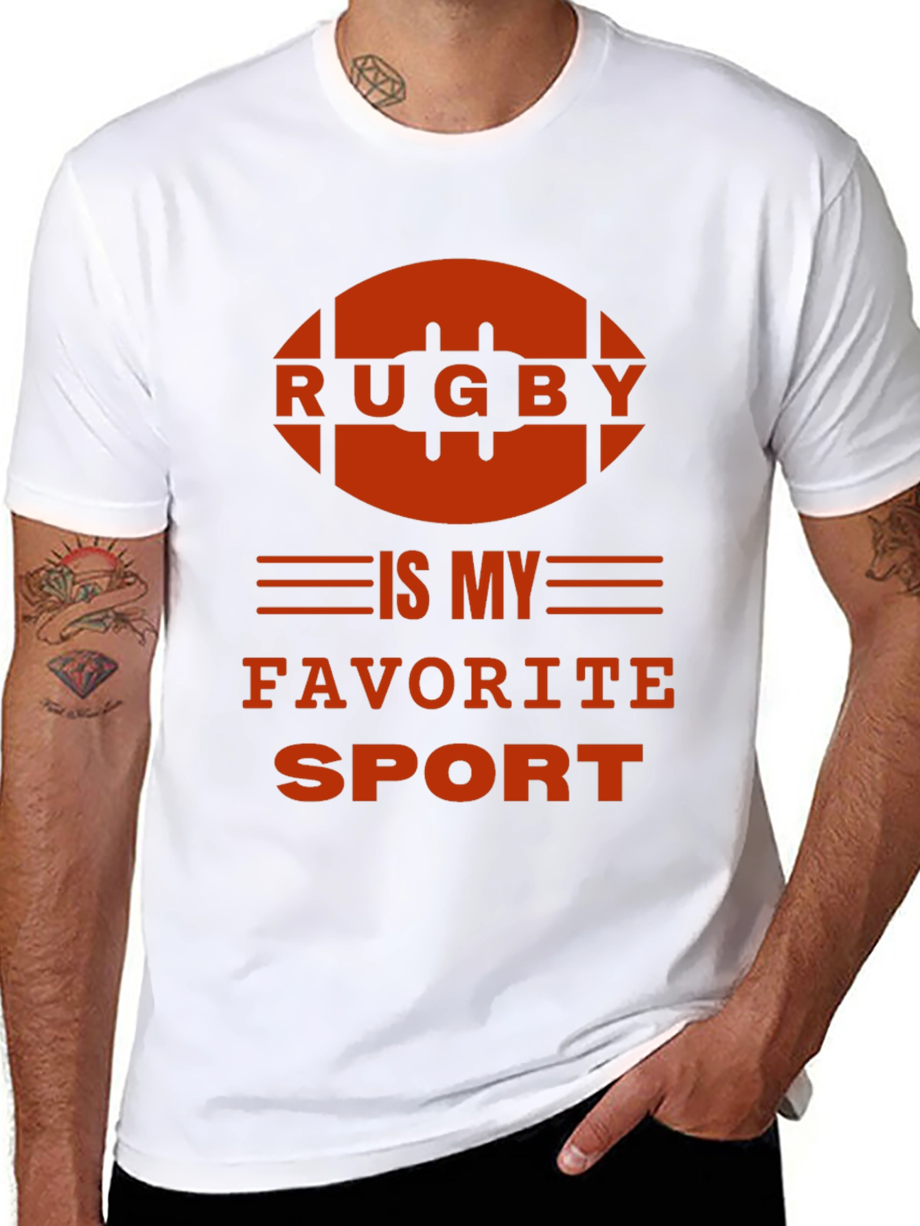 Black Rugby is My Favorite Sport T-Shirt view 8