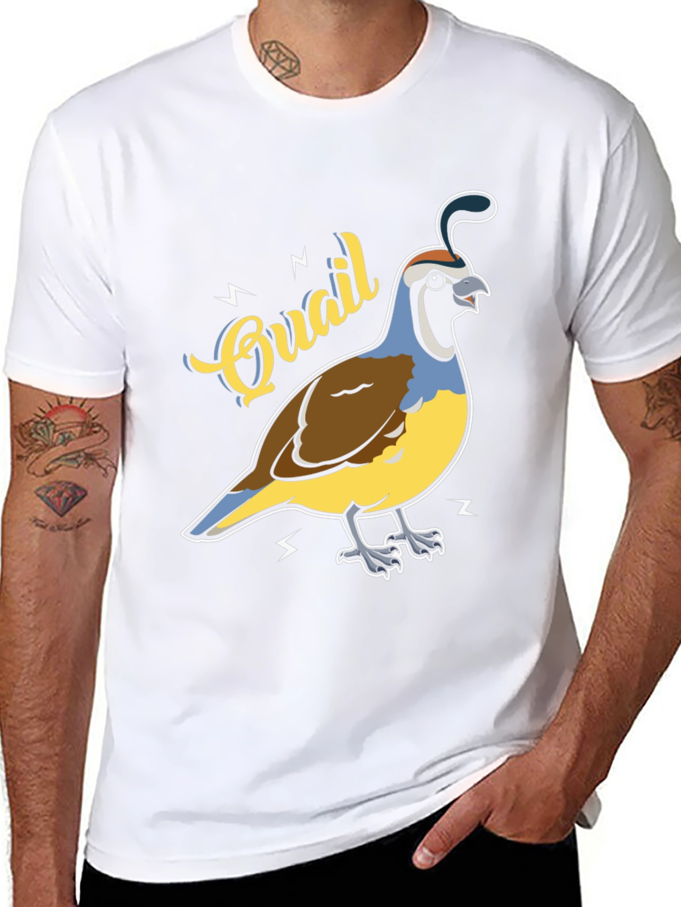 Black Quail Graphic T-Shirt - Bird Lover Tee view 8