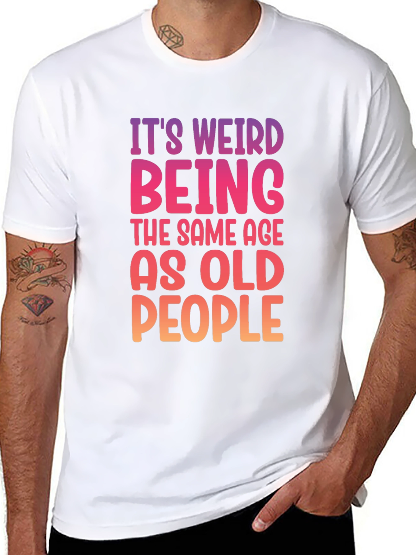 Black It's Weird Being The Same Age As Old People T-Shirt view 8