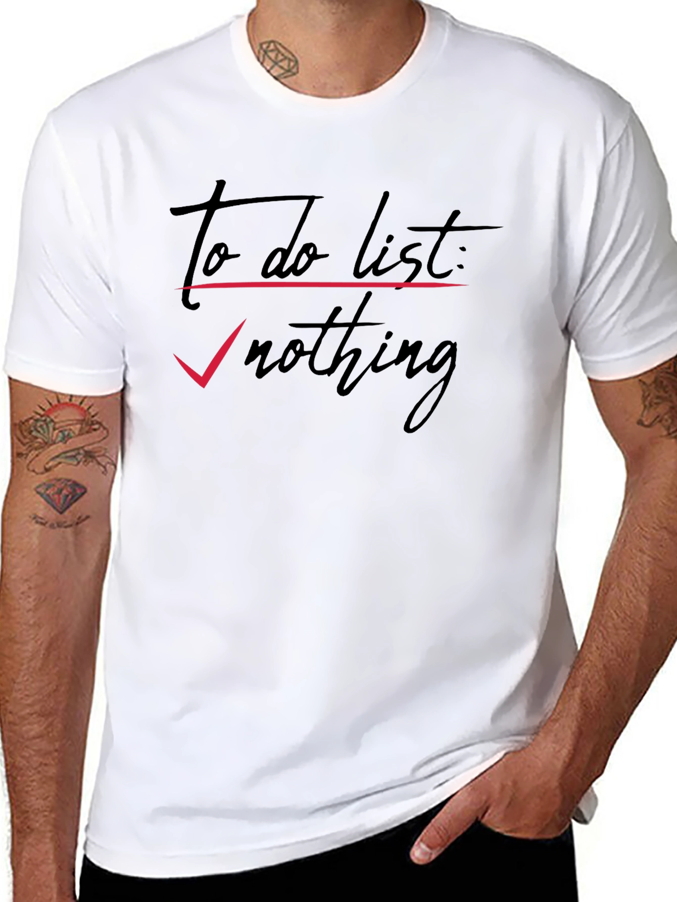 Black To Do List: Nothing - Men's Graphic Tee view 8