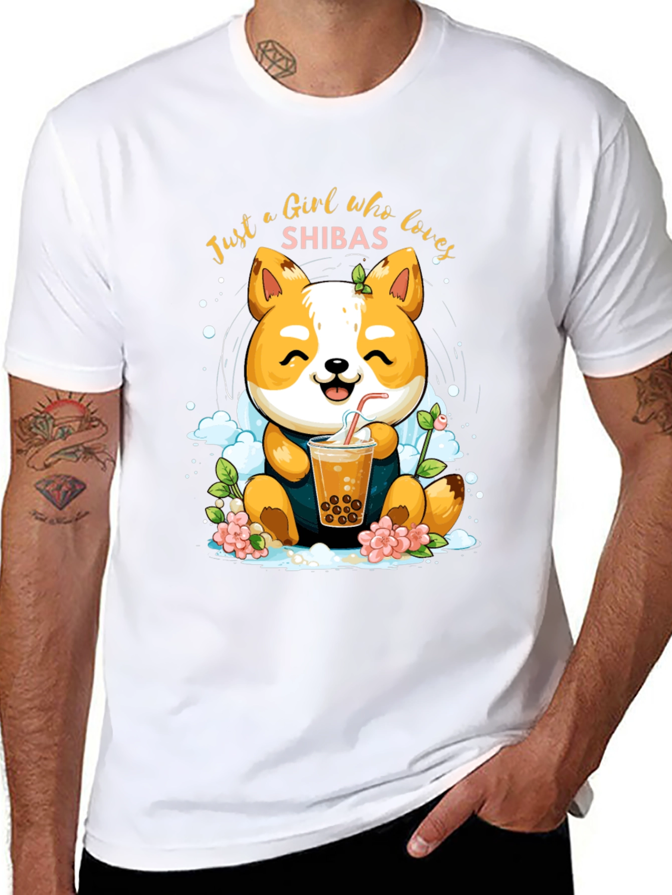 Black Girl Who Loves Shibas T-Shirt view 8
