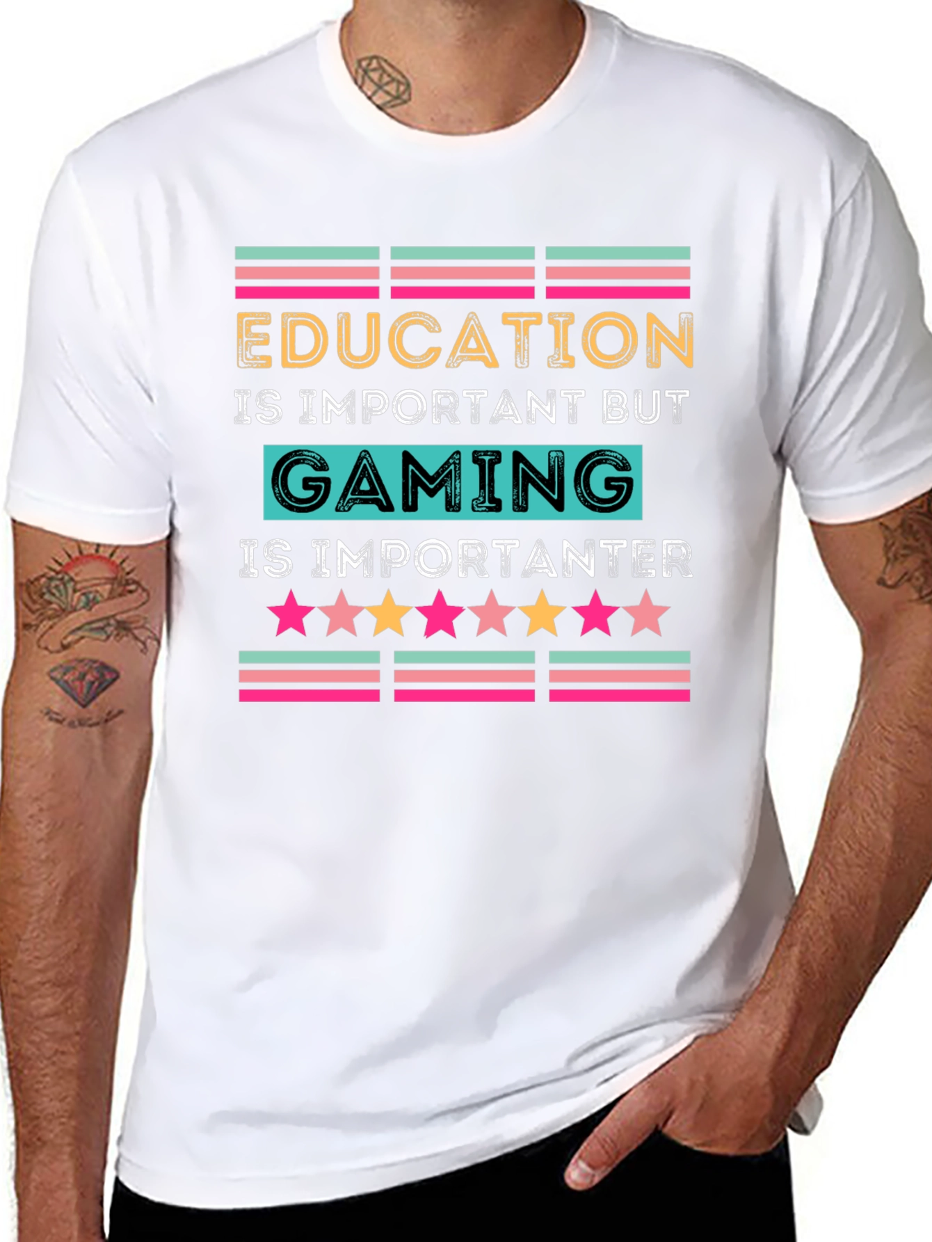 Black Gaming is Importanter T-Shirt view 8